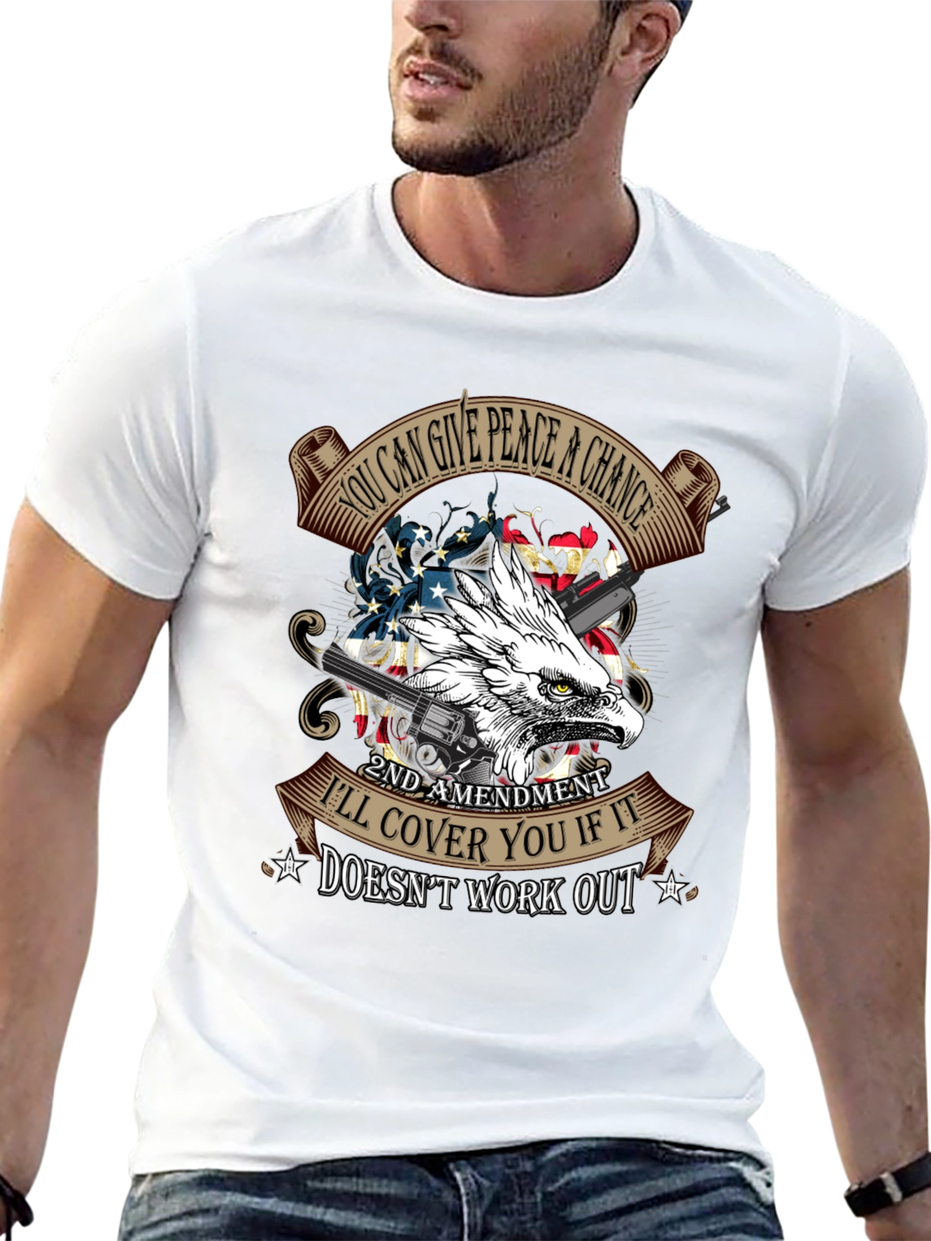 2nd Amendment Eagle T-Shirt: Peace & Protection