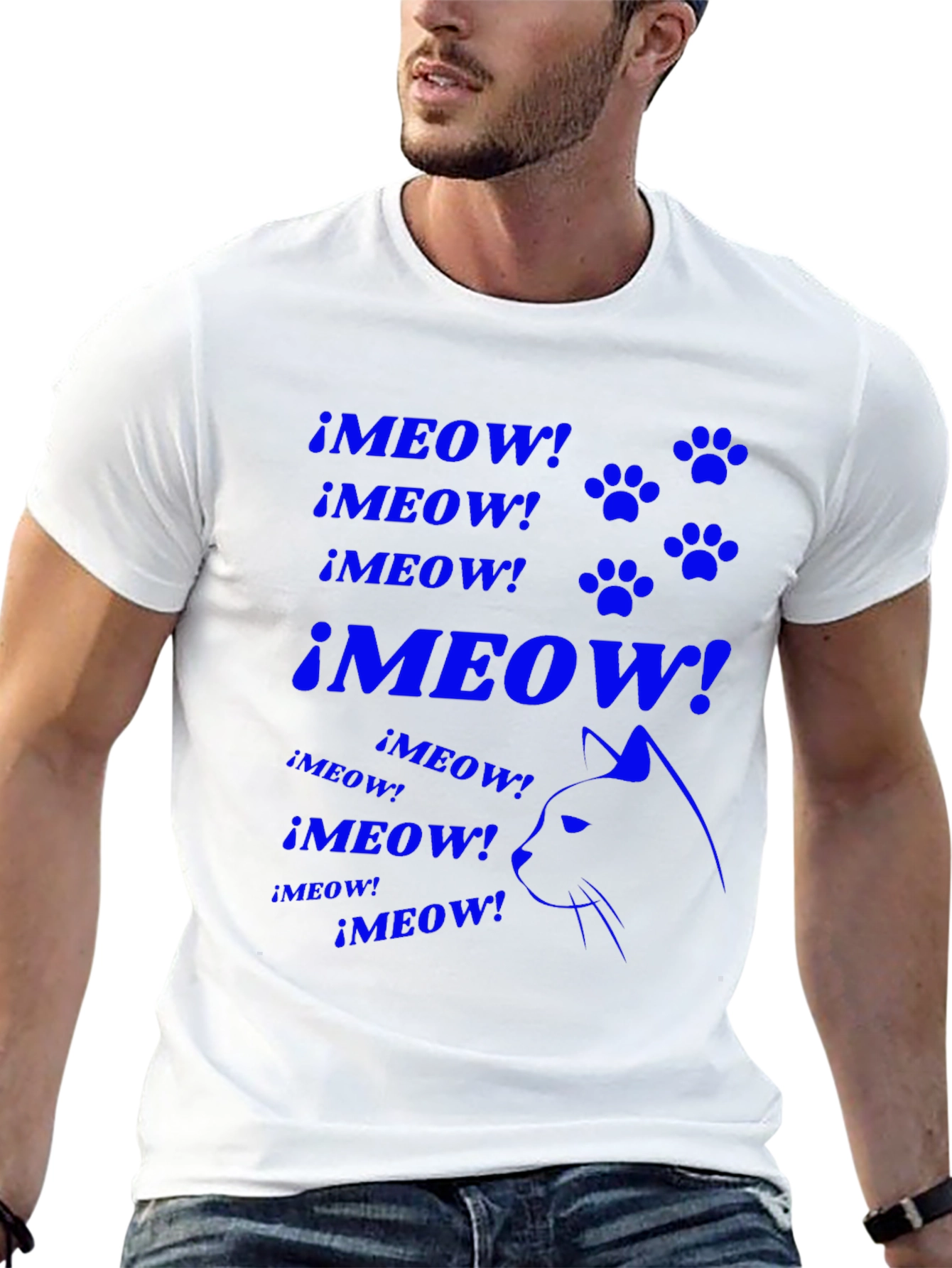 Meow Cat Lover T-Shirt - Black
