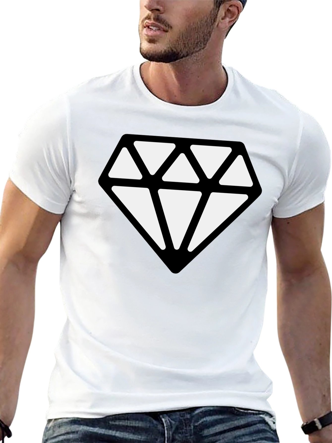 Diamond Graphic Black T-Shirt - Modern Style