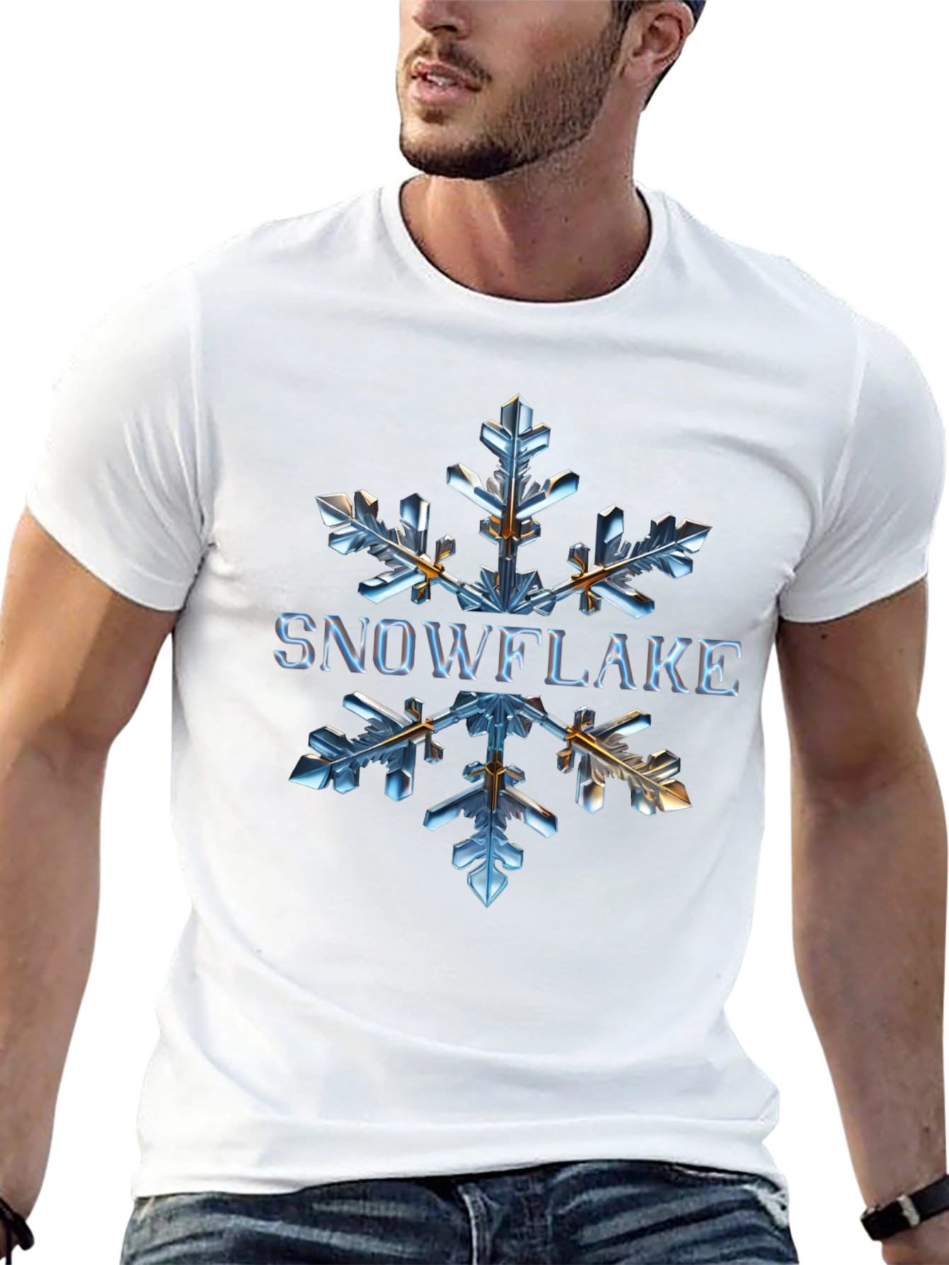 Snowflake Graphic Tee - Unique Winter Design