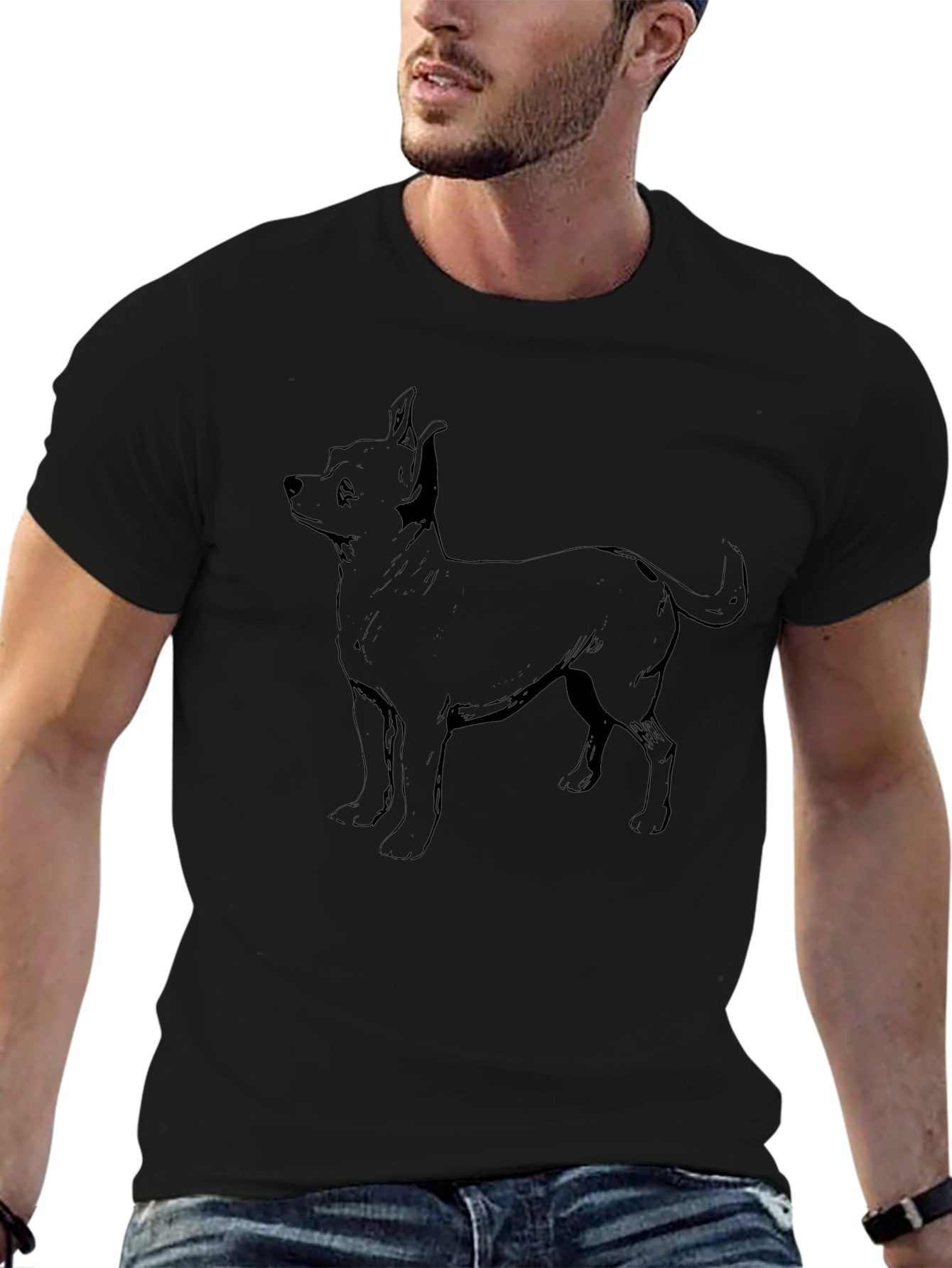 Chihuahua Dog Graphic T-Shirt - Mens Black Tee