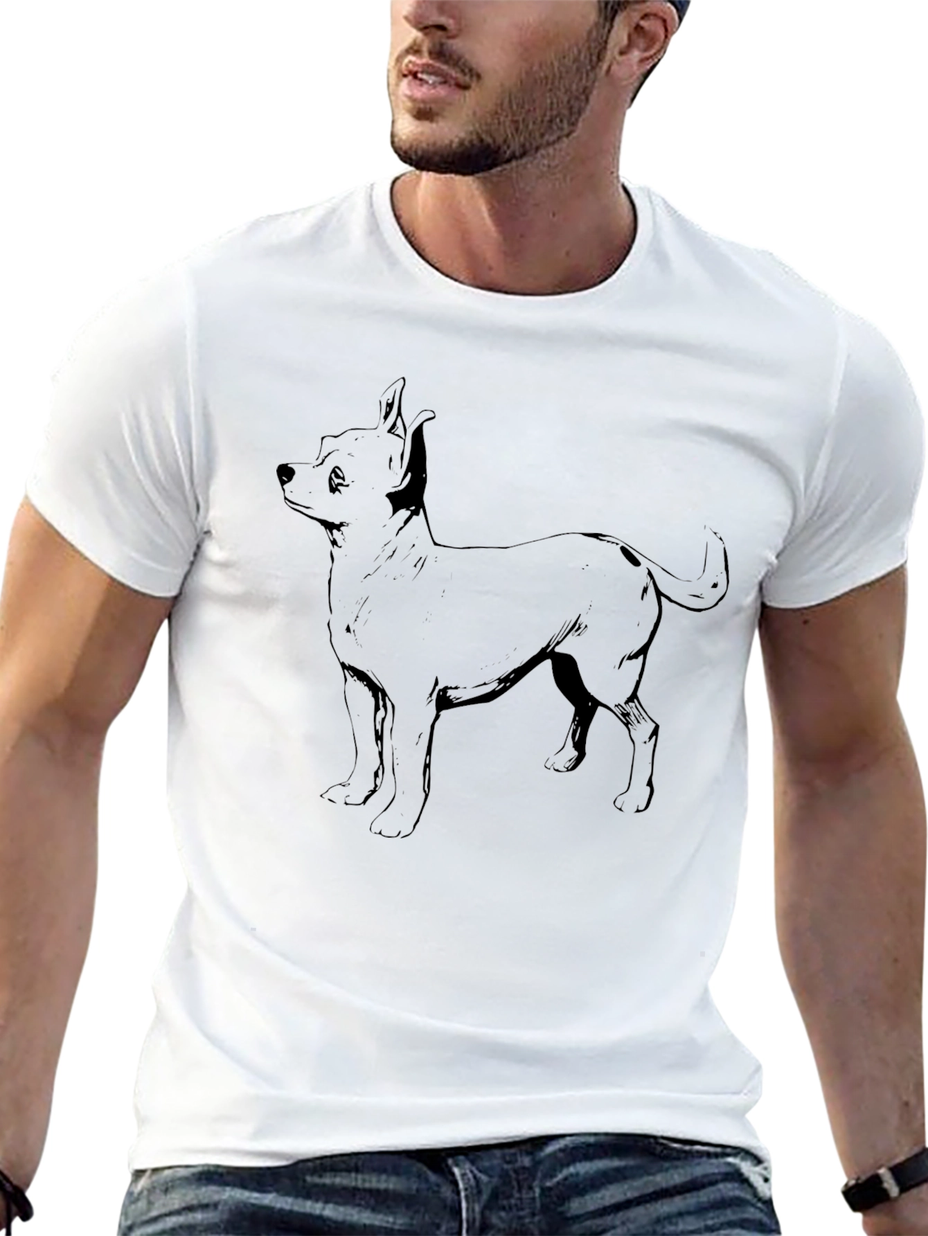 Chihuahua Dog Graphic T-Shirt - Mens Black Tee