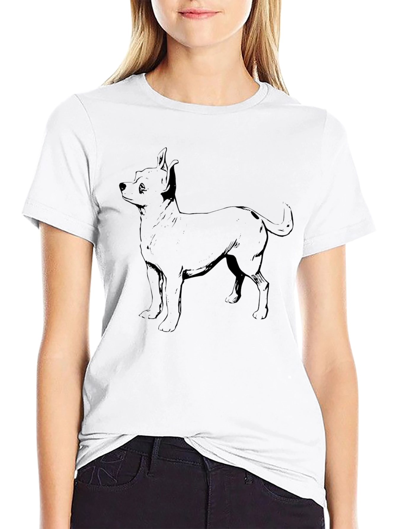 Chihuahua Dog Graphic T-Shirt - Mens Black Tee