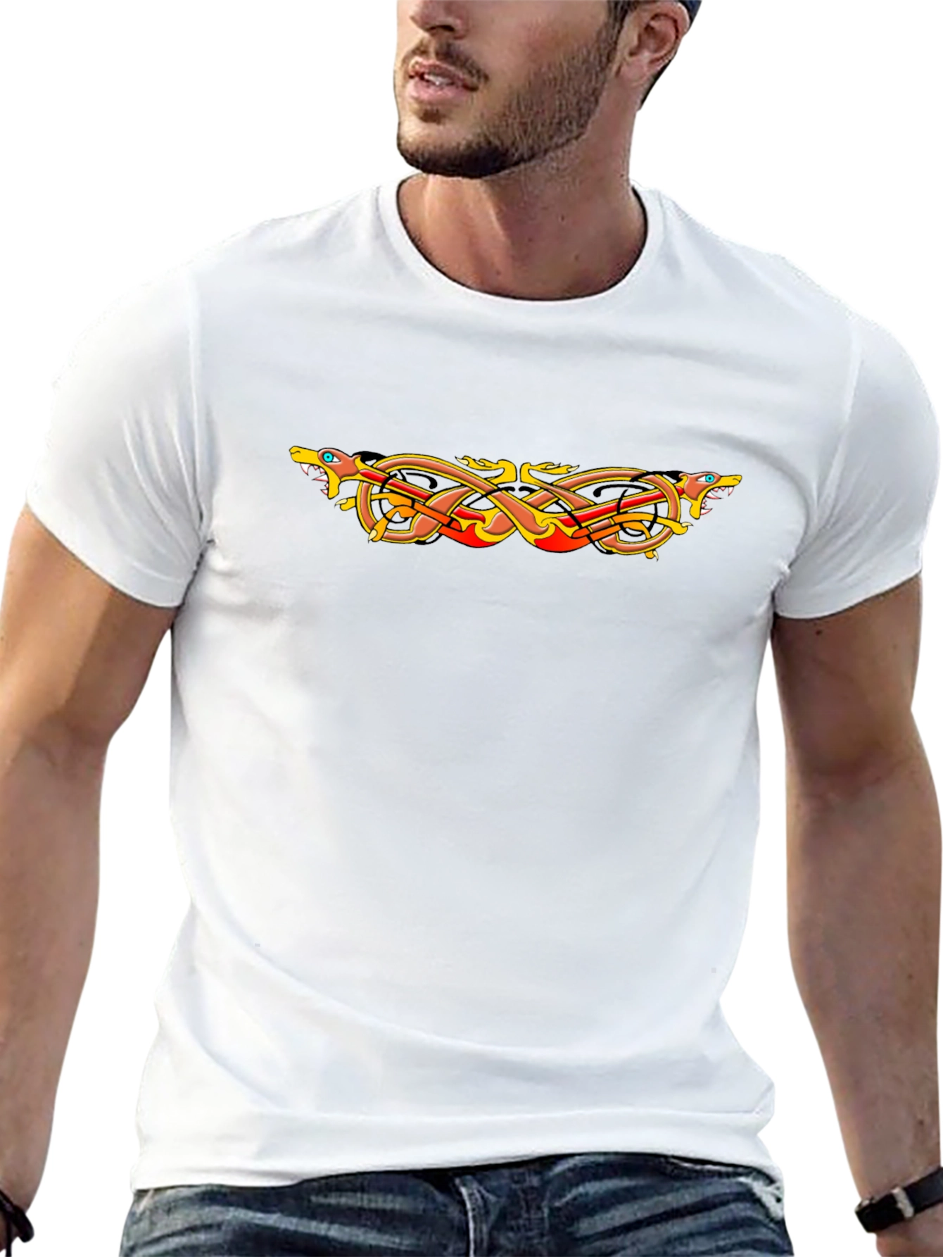 Celtic Dragon Knot Graphic Tee - Black