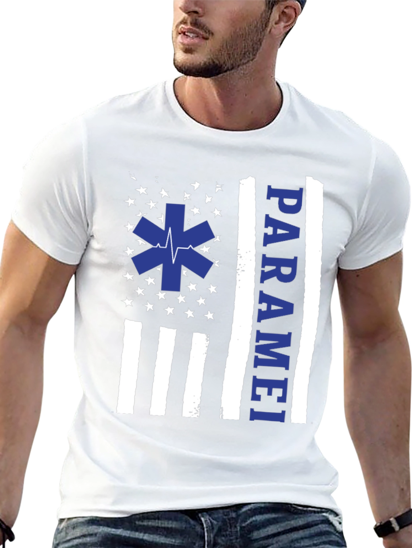 Paramedic American Flag Graphic T-Shirt - Black