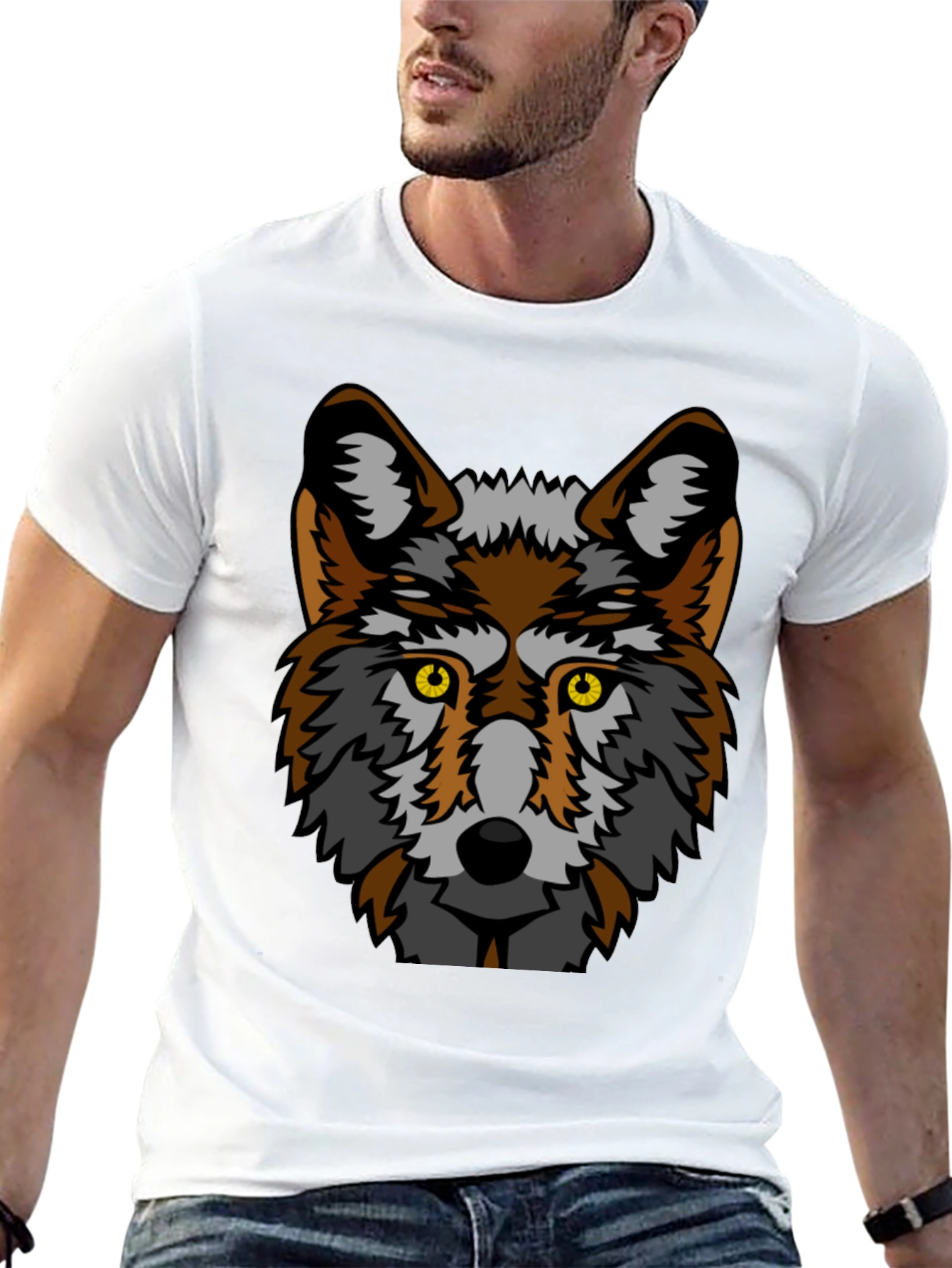 Wolf Graphic Black T-Shirt - Unisex Cool Animal Tee