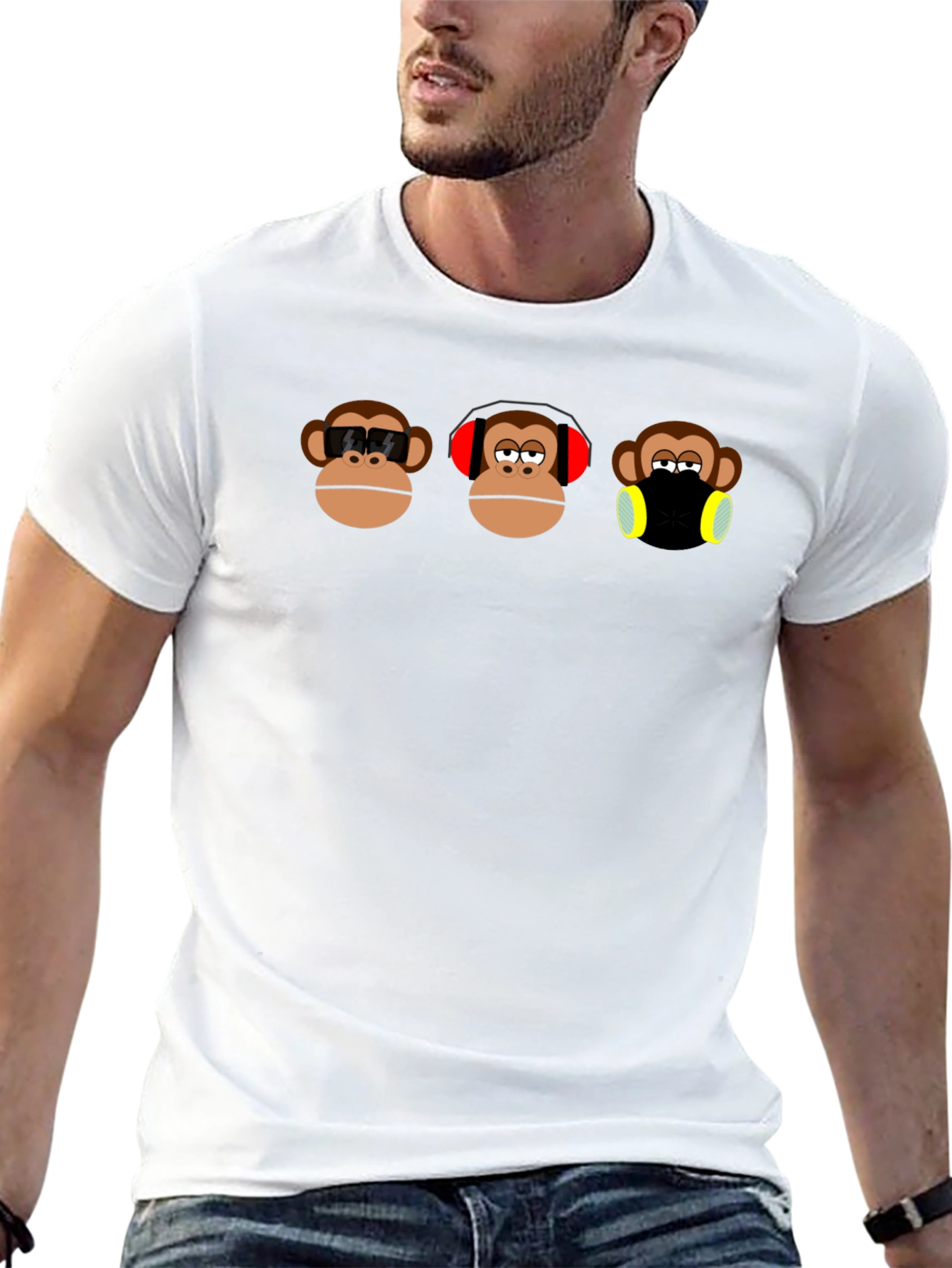 Hear See Speak No Evil Monkey Graphic Tee
