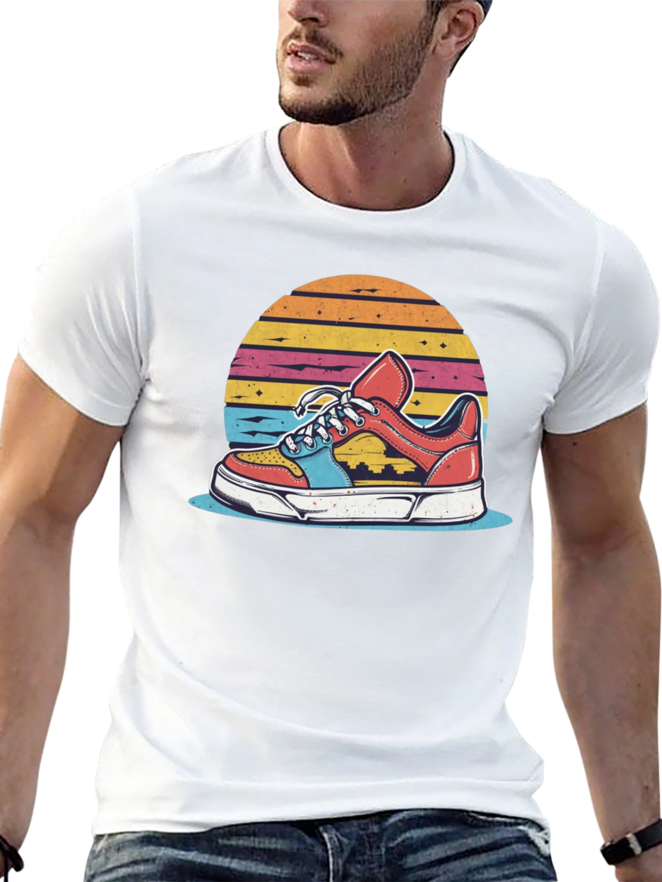 Retro Sneaker Graphic Tee - Black