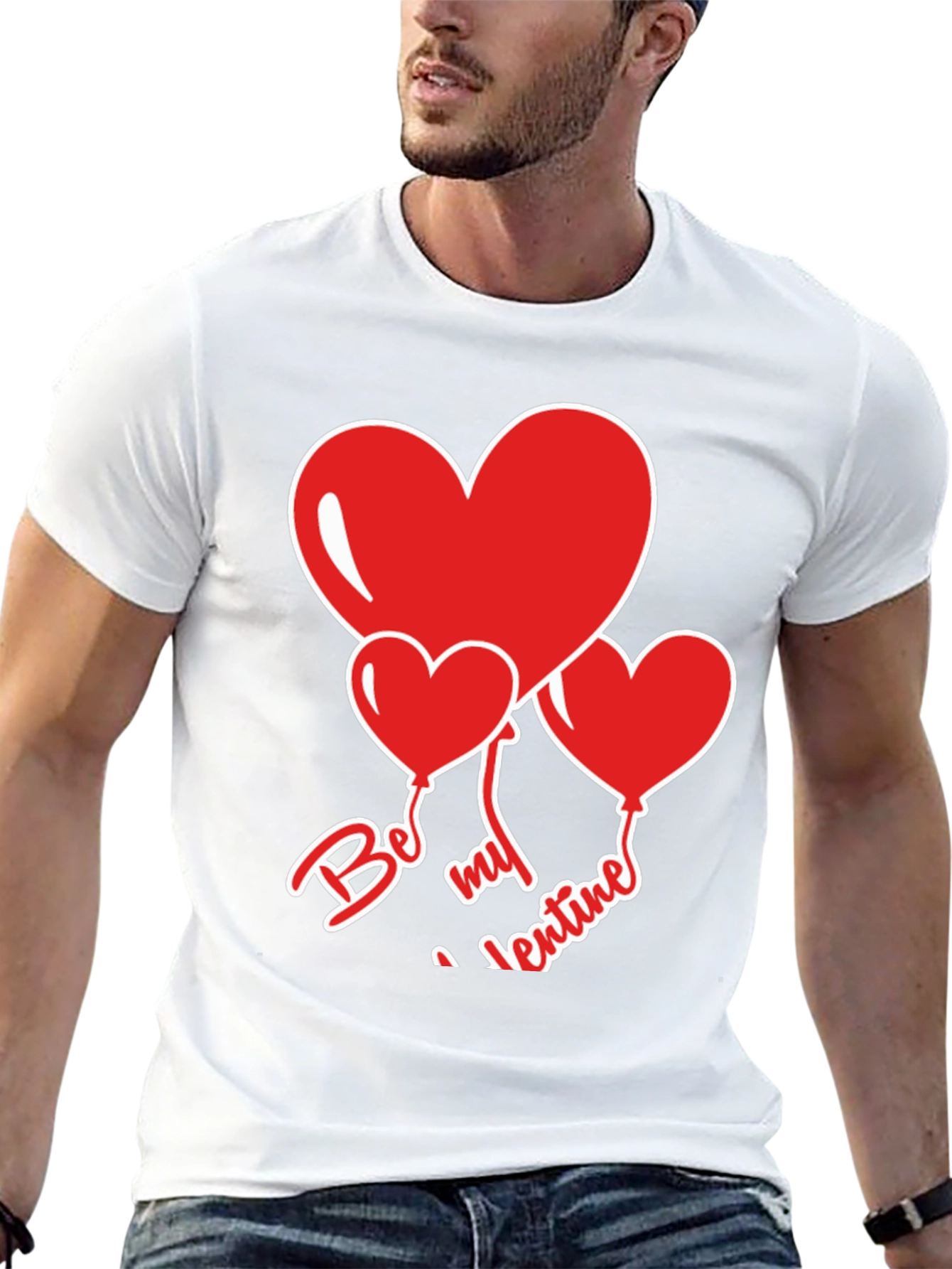 Be My Valentine Heart Balloons Black T-Shirt
