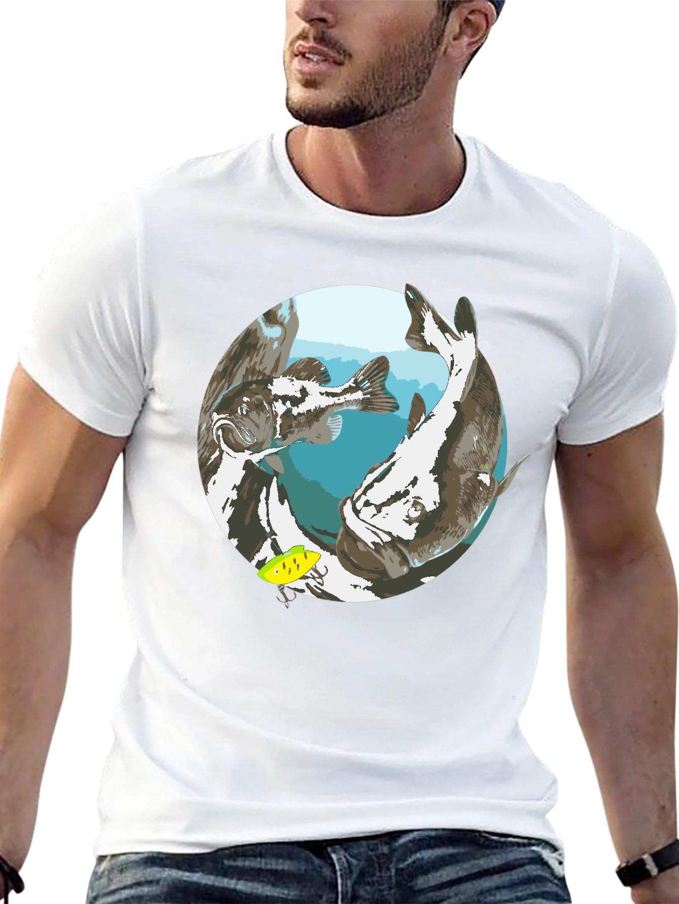 Fishing Graphic Black T-Shirt