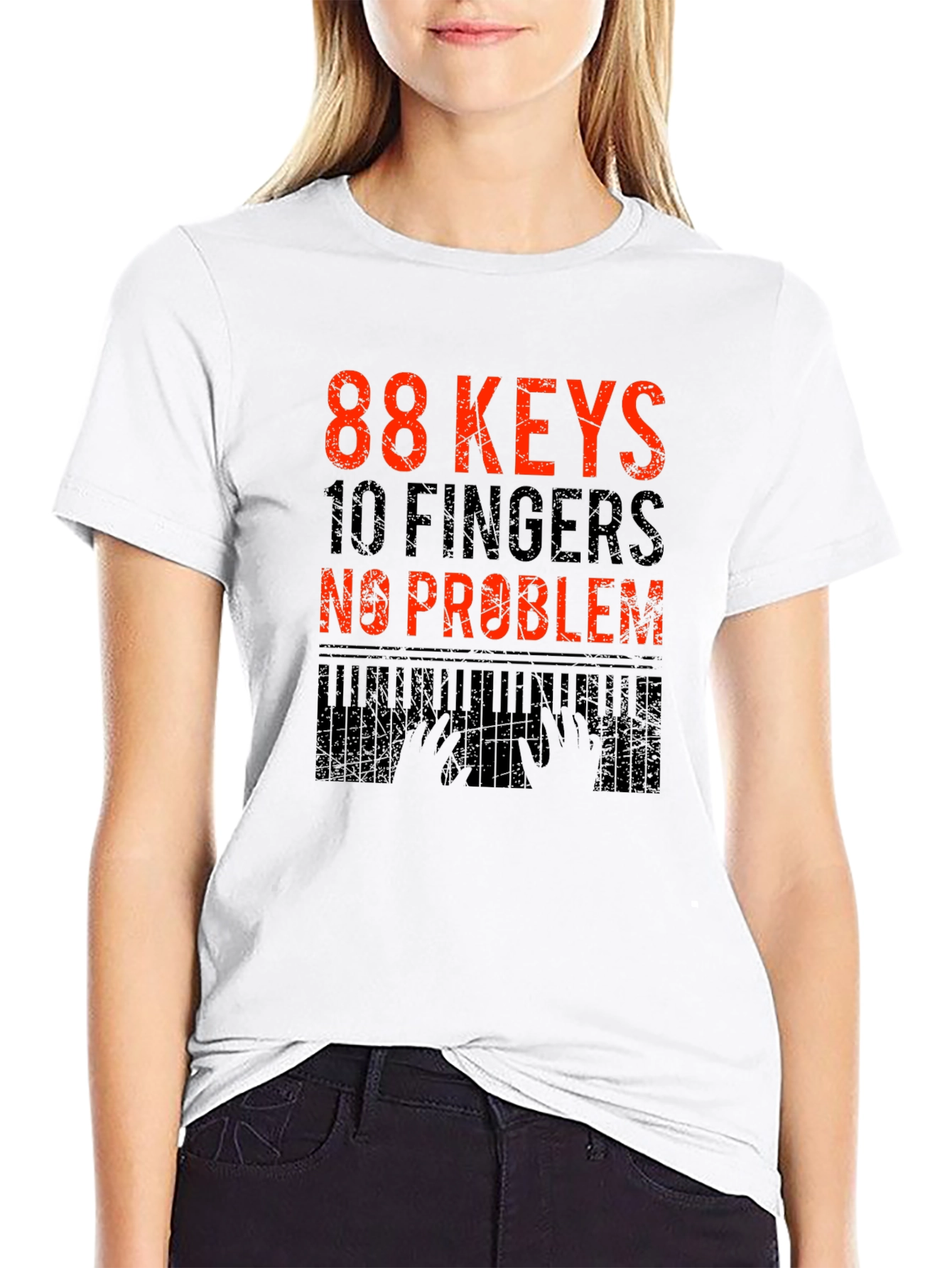 88 Keys 10 Fingers No Problem Graphic Tee