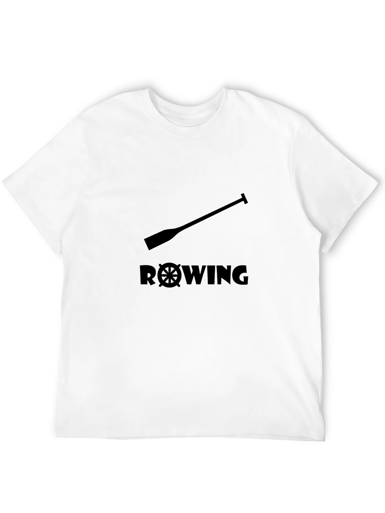 Rowing Paddle Graphic Tee - Black Cotton T-Shirt
