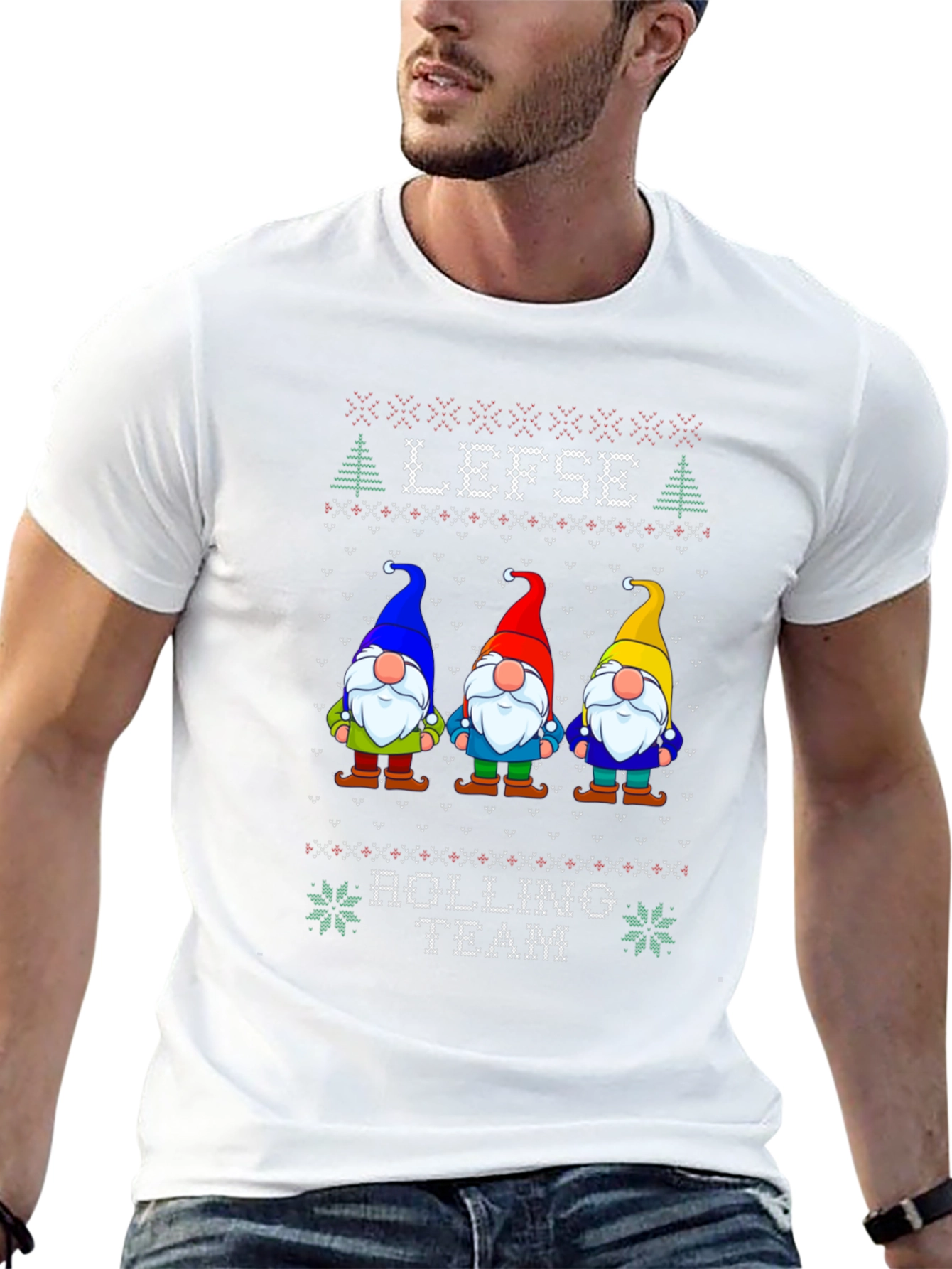 Lefse Rolling Team Gnome Christmas T-Shirt