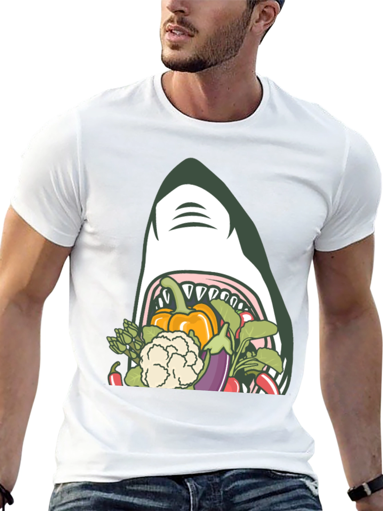Shark Eating Veggies T-Shirt