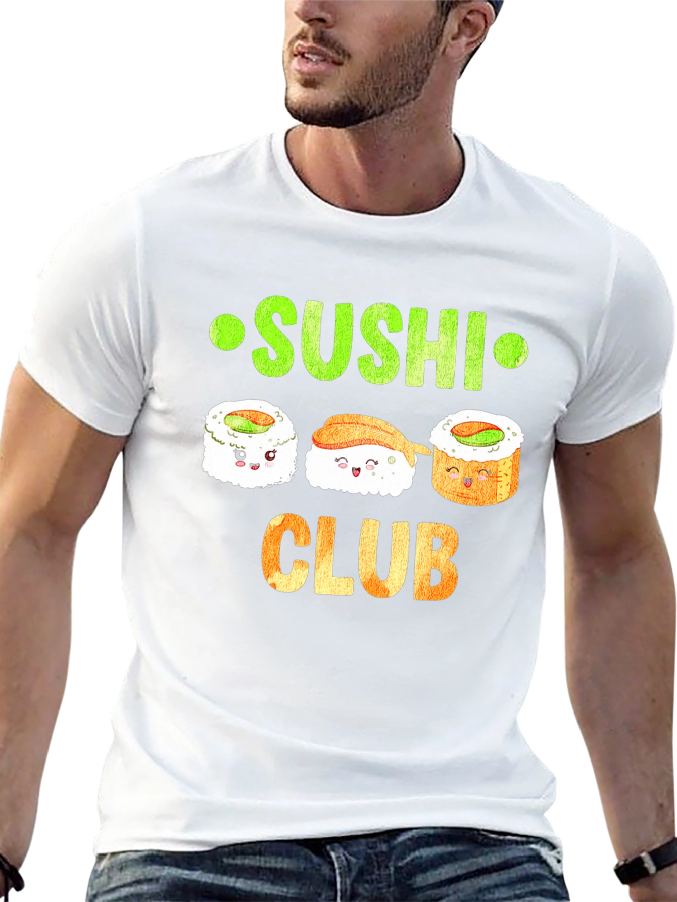 Sushi Club Graphic T-Shirt - Cute Sushi Lover Tee