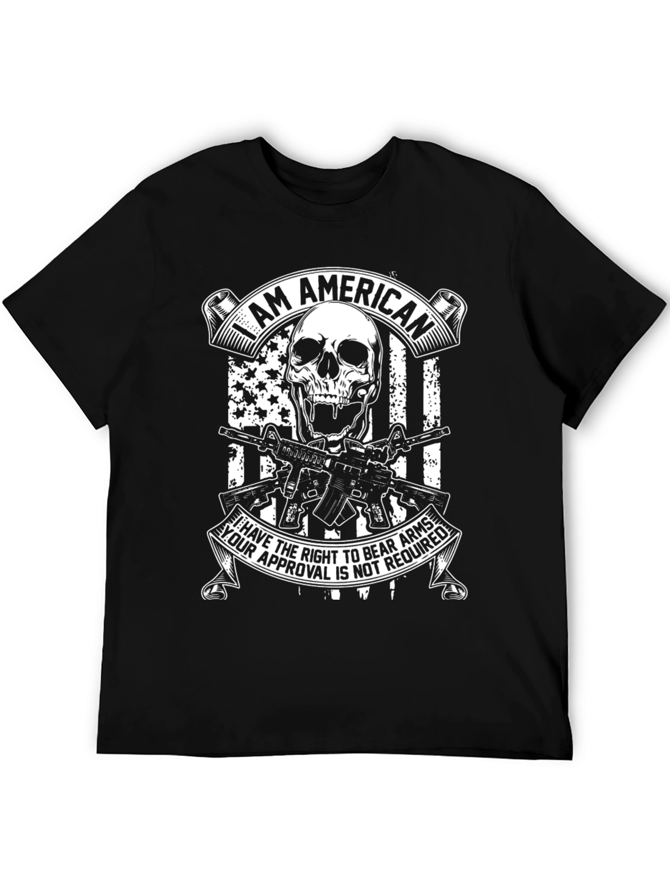 American Skull & Guns Graphic T-Shirt