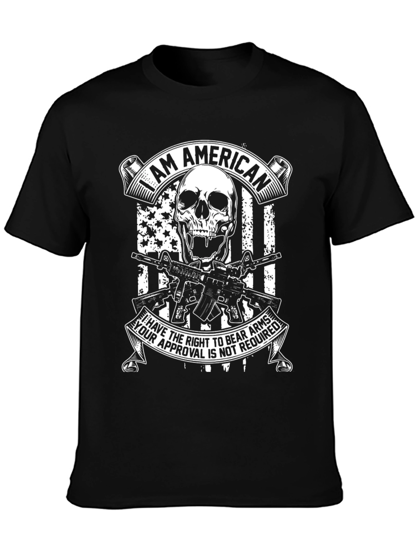 American Skull & Guns Graphic T-Shirt
