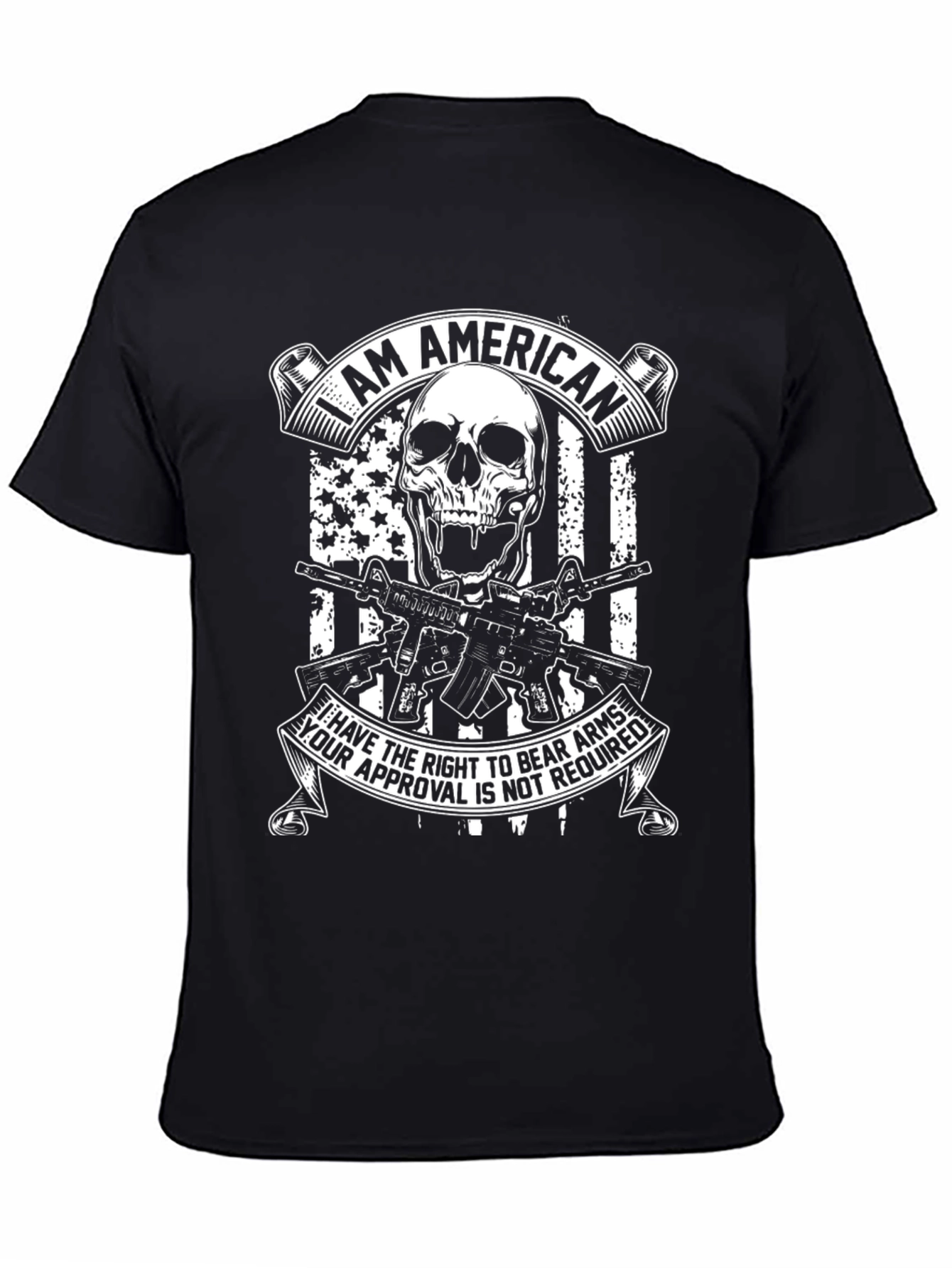 American Skull & Guns Graphic T-Shirt