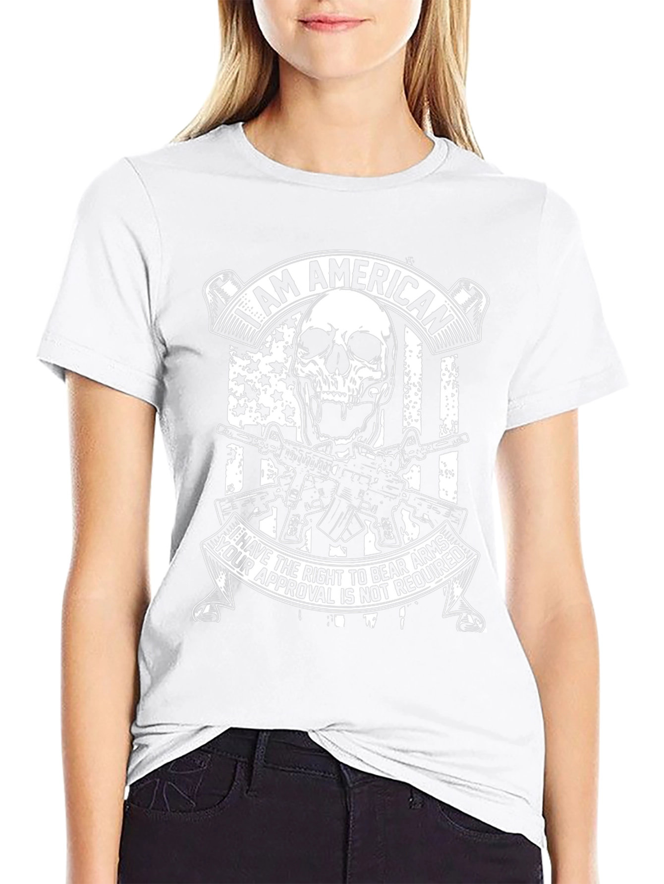 American Skull & Guns Graphic T-Shirt