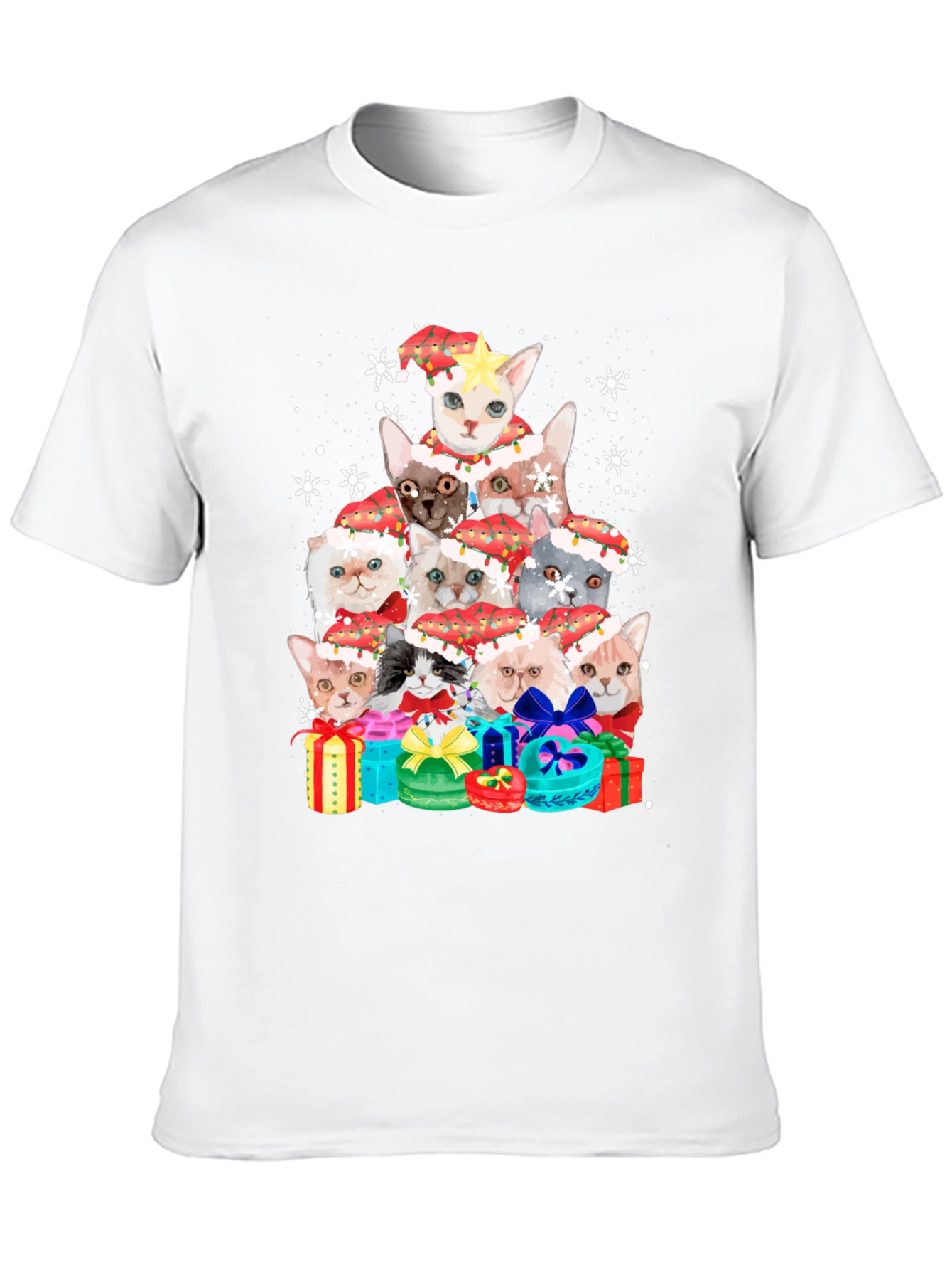 Festive Cats Christmas Tree T-Shirt