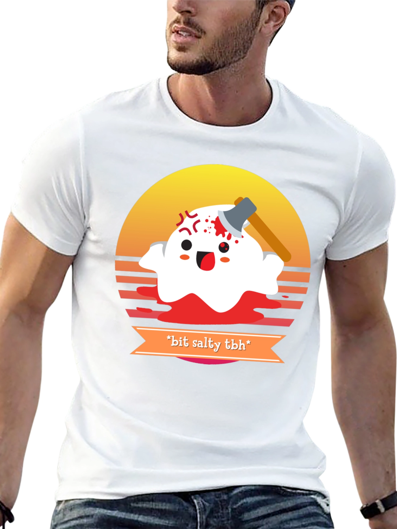 Salty Ghost Graphic Tee - Halloween Humor T-Shirt