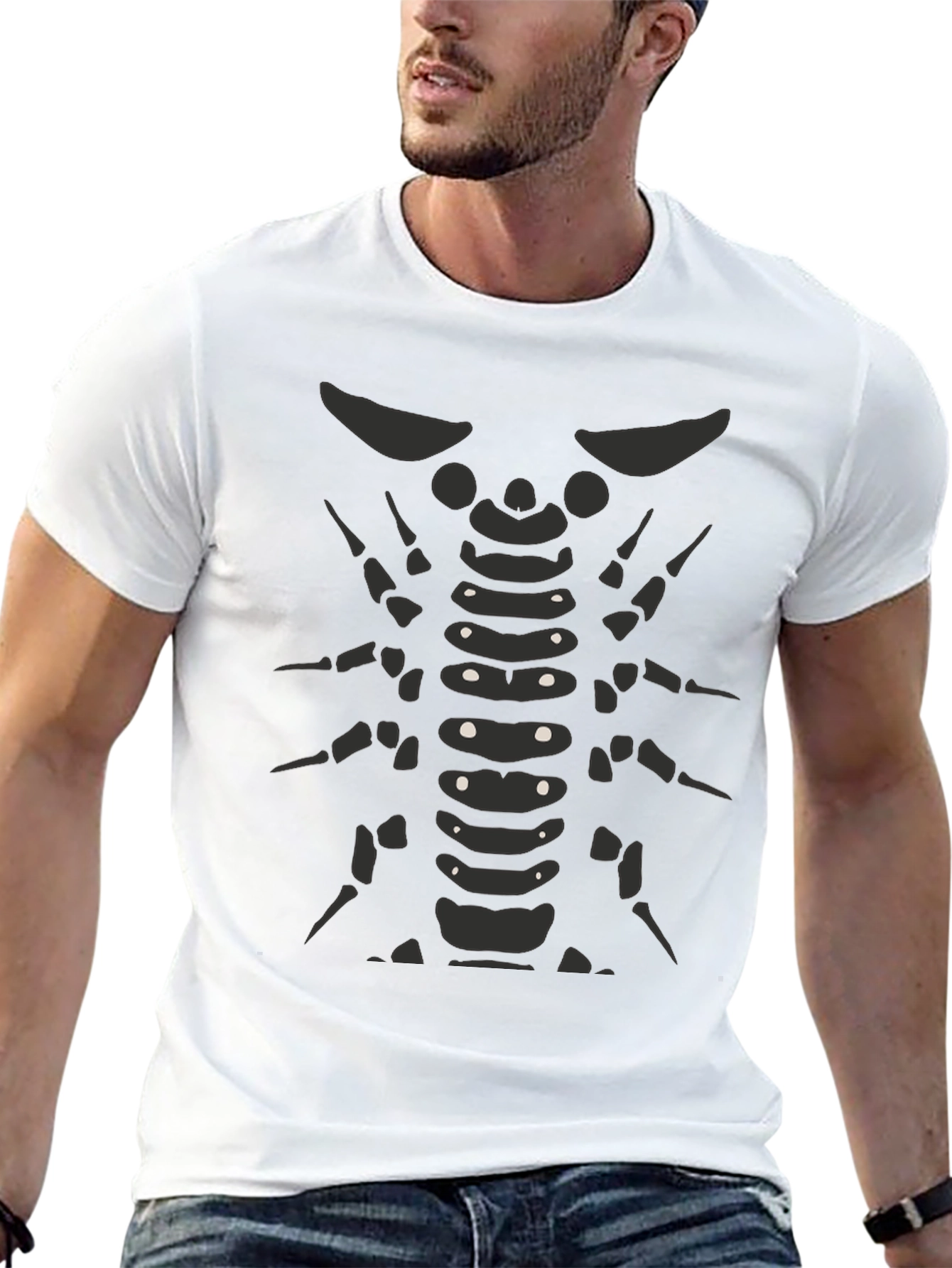 Skeleton Rib Cage Graphic Tee - Halloween Ready