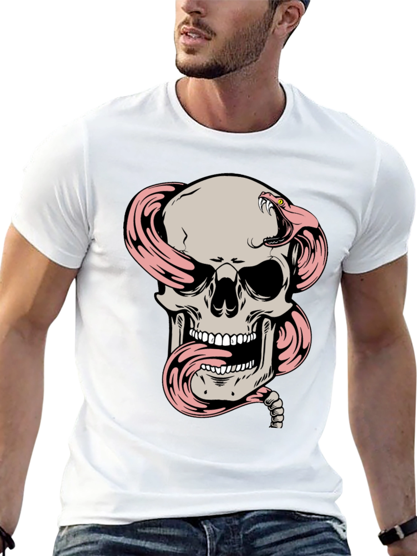 Skull and Snake Graphic T-Shirt