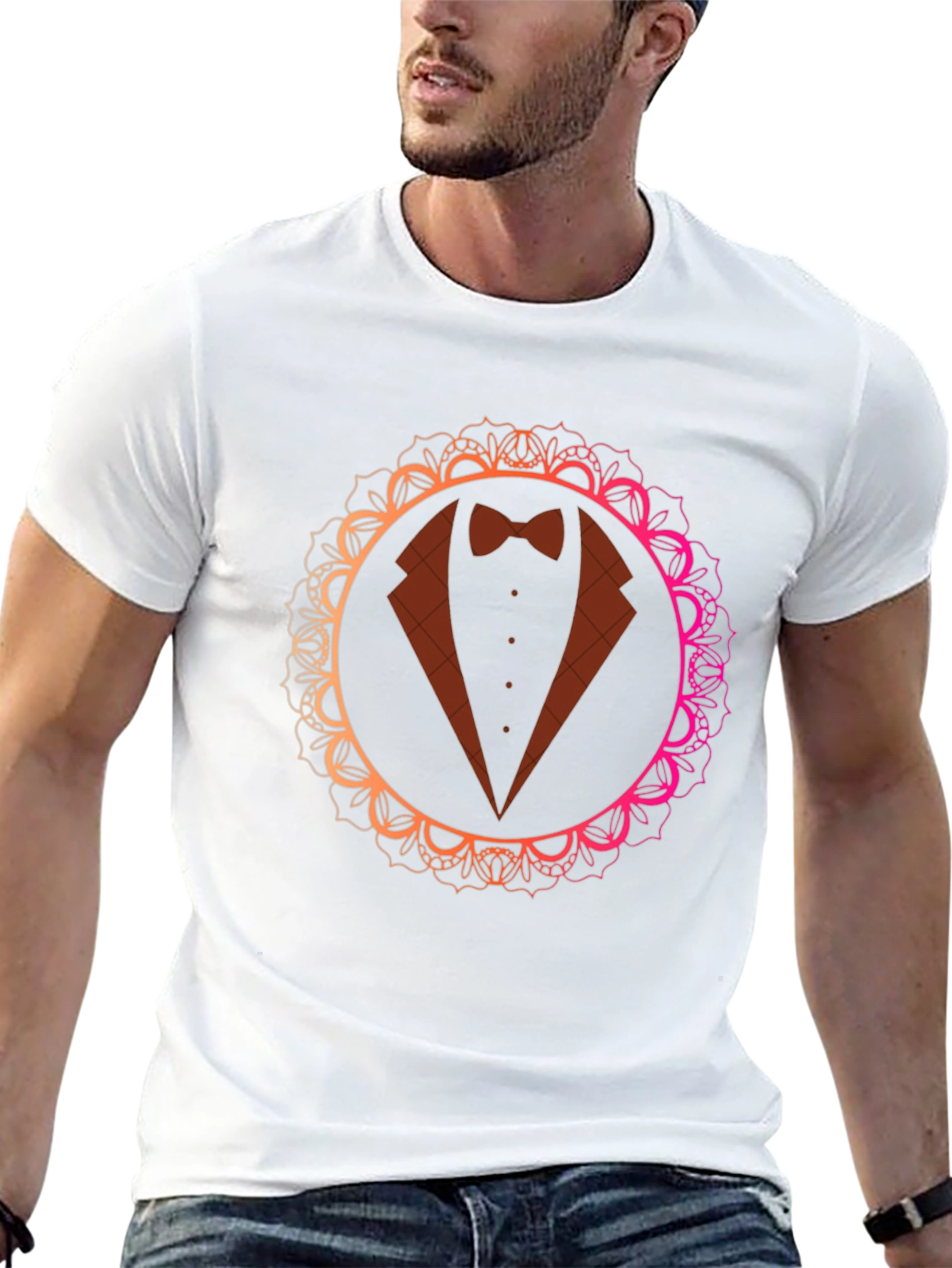 Elegant Tuxedo Mandala T-Shirt