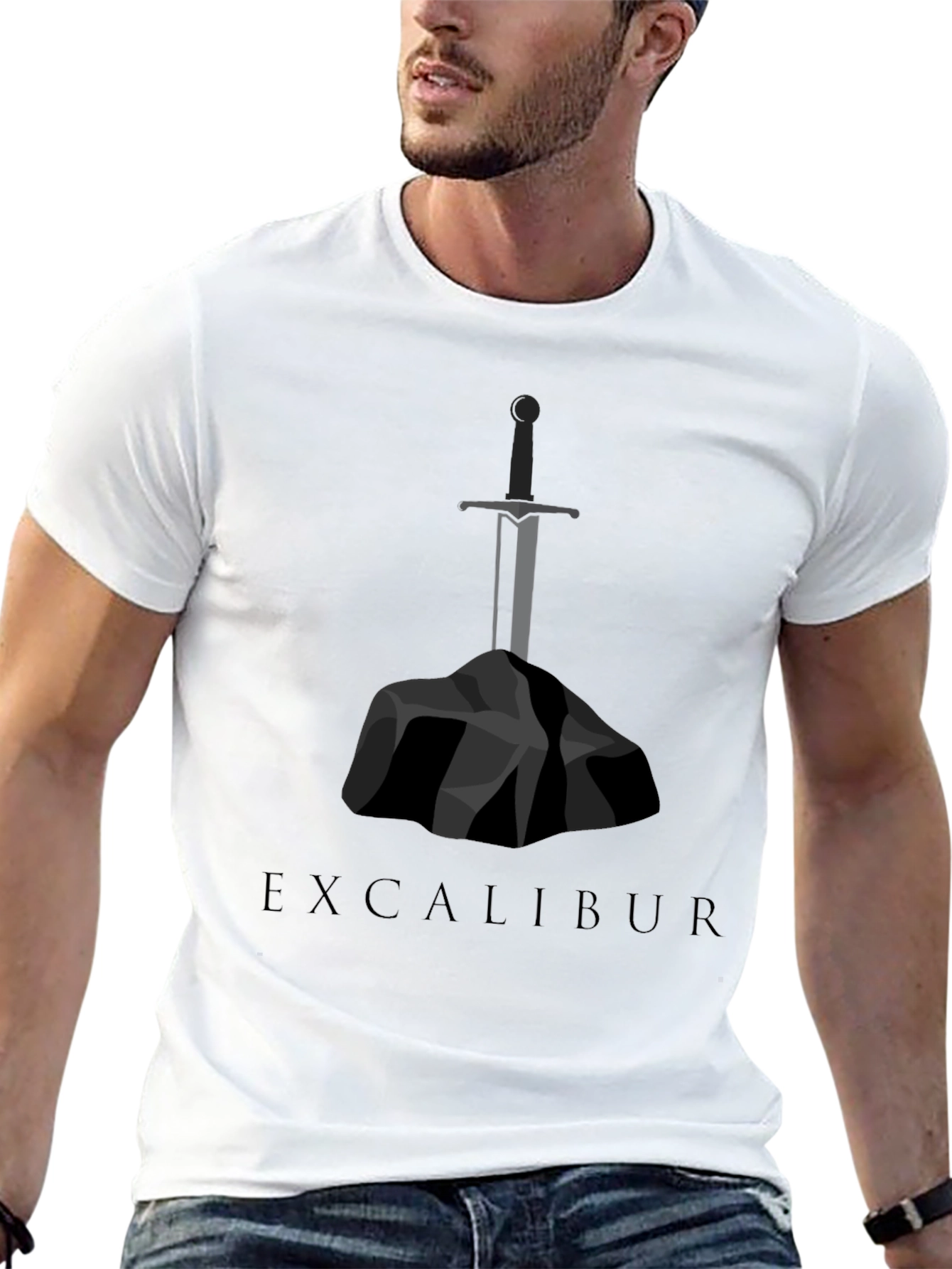 Excalibur Sword Graphic Tee - Black