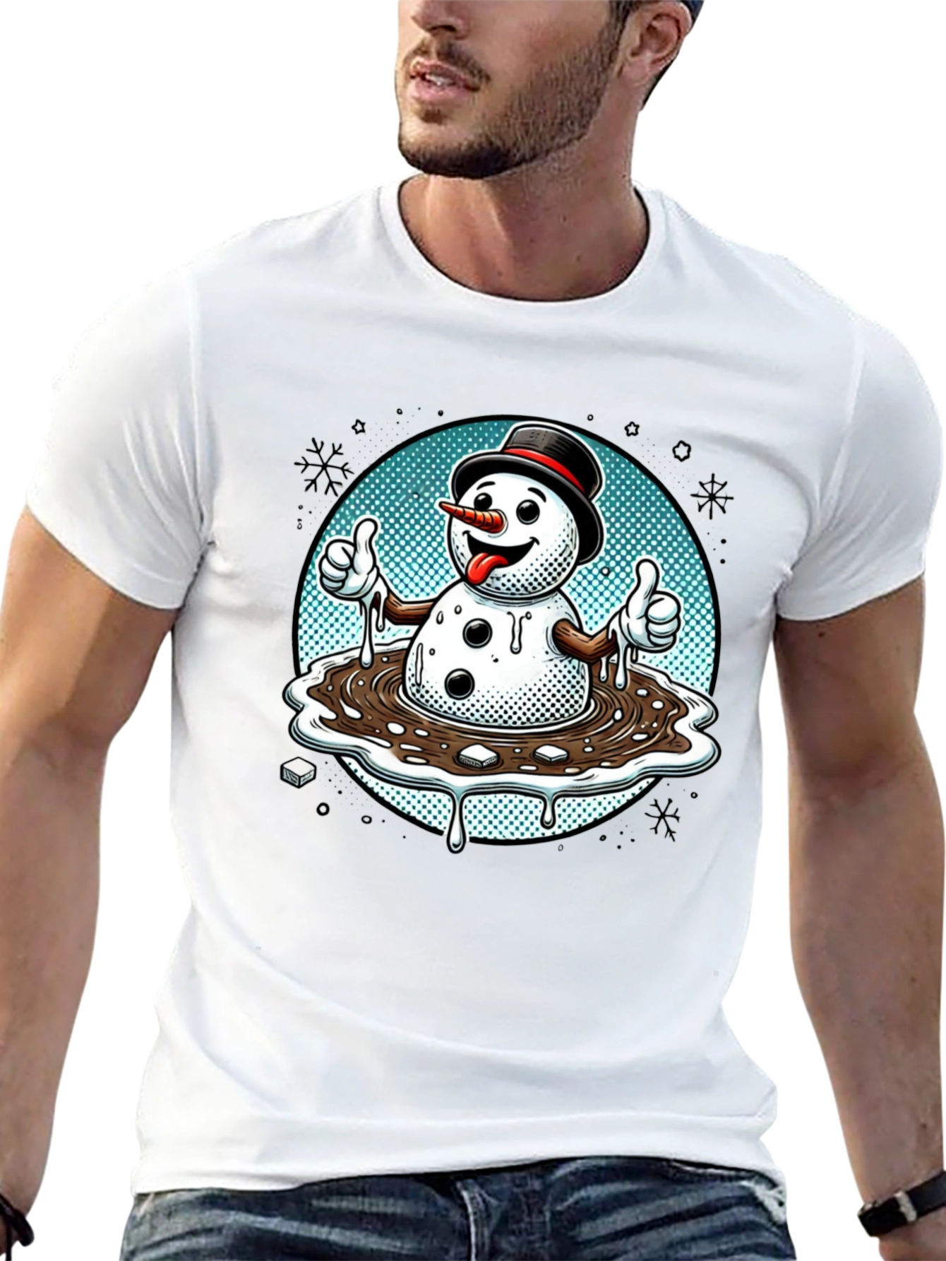 Melting Snowman T-Shirt - Holiday Humor Tee