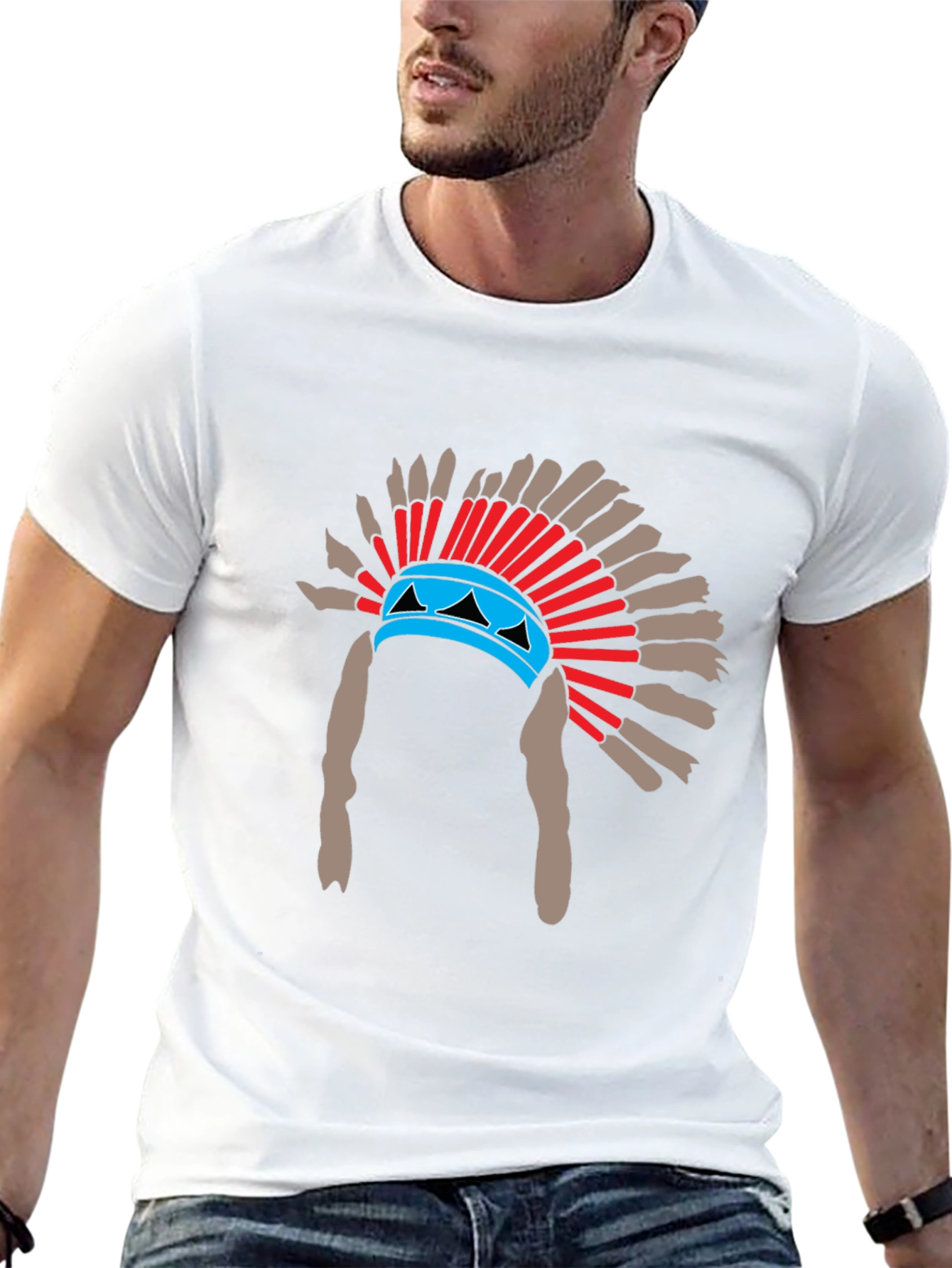 Native American Headdress Graphic T-Shirt