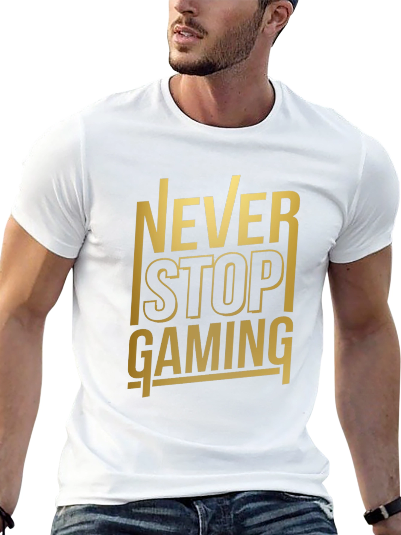 Never Stop Gaming Black T-Shirt