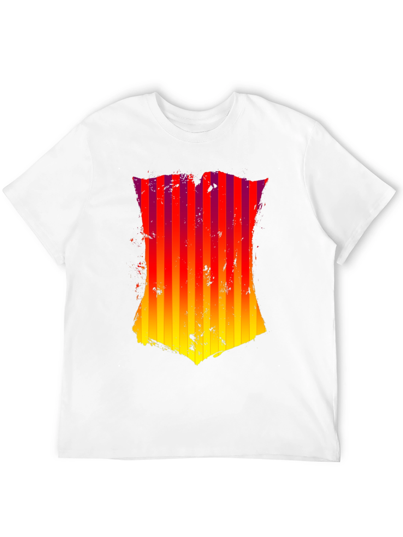 Grunge Striped Shield Graphic Tee - Black