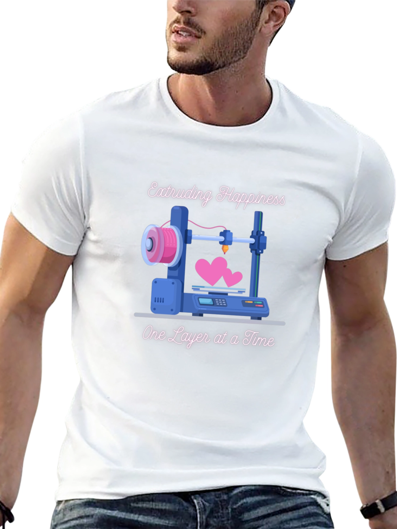 Extruding Happiness T-Shirt - 3D Printing Love