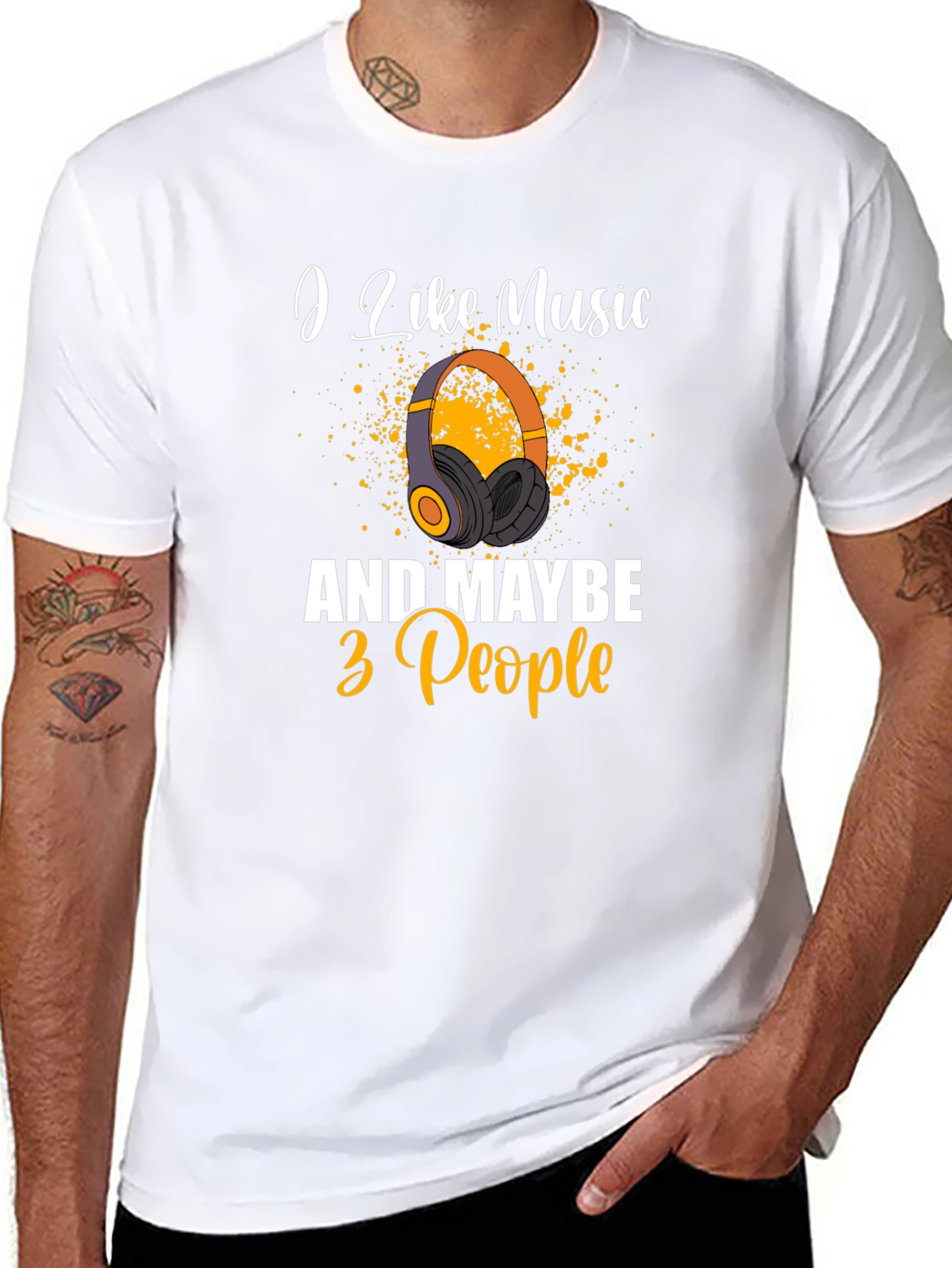 I Like Music & Maybe 3 People Graphic Tee