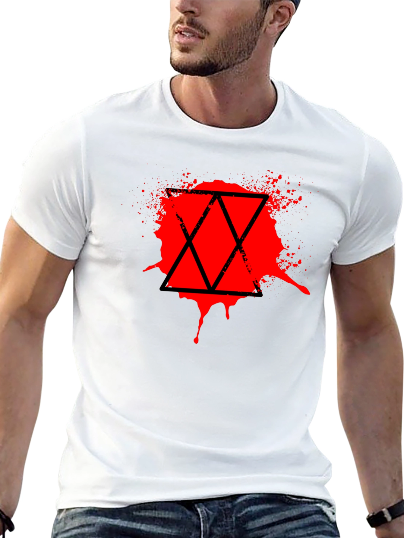 Geometric Splatter Tee - Black Graphic Print Shirt