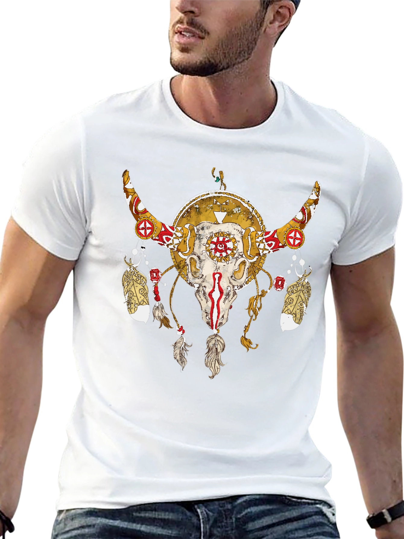 Native American Bull Skull T-Shirt