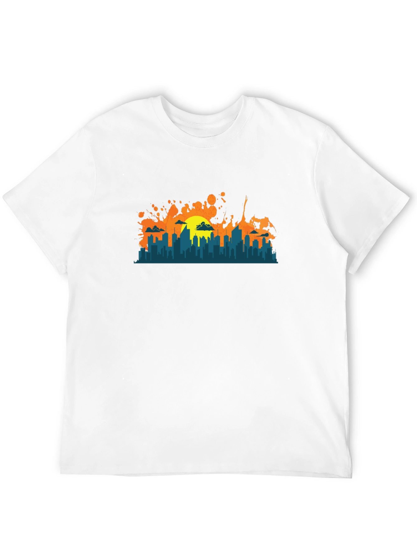 Cityscape Sunset Graphic Tee - Black