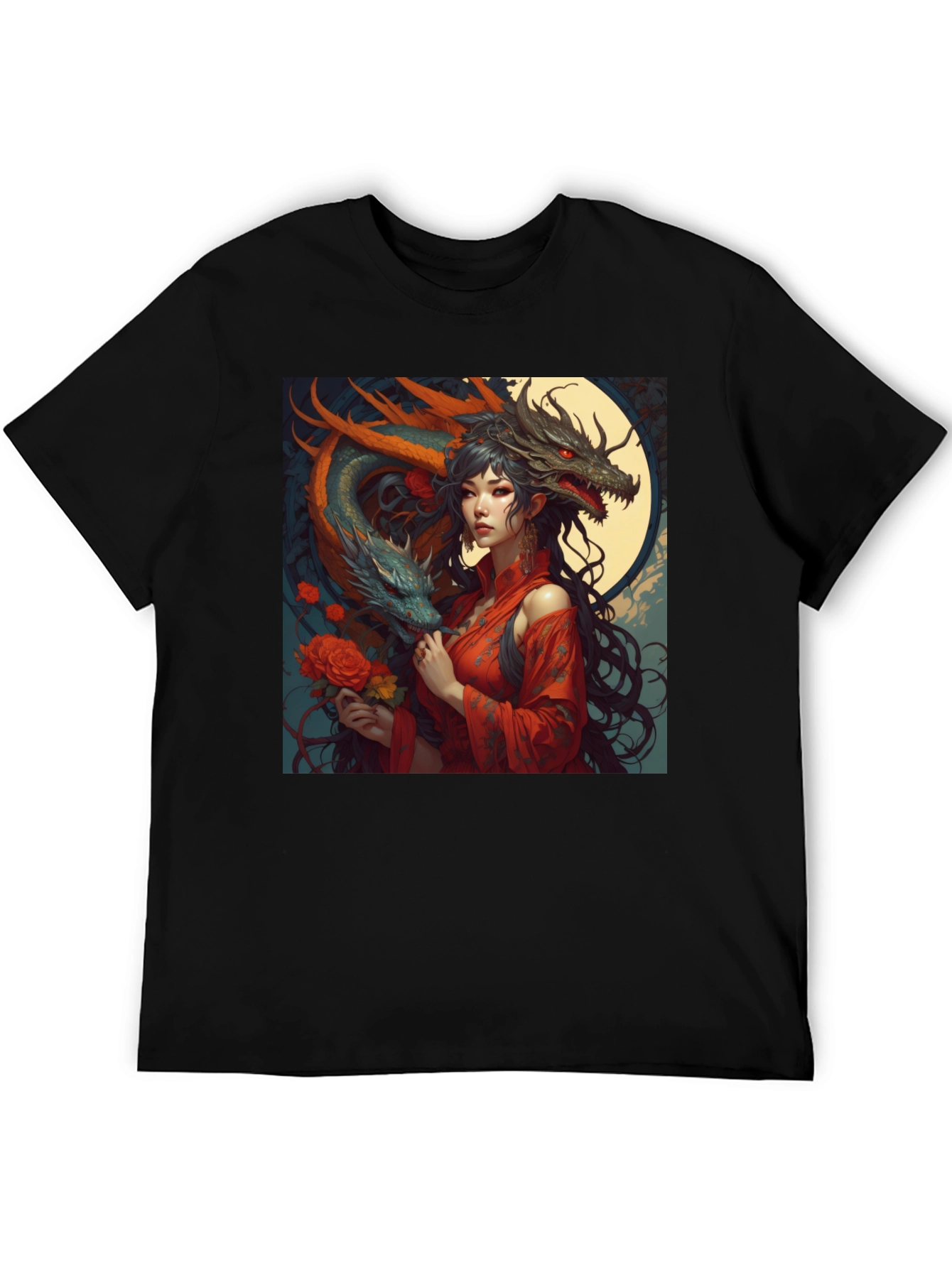 Dragon Queen Graphic Tee - Black