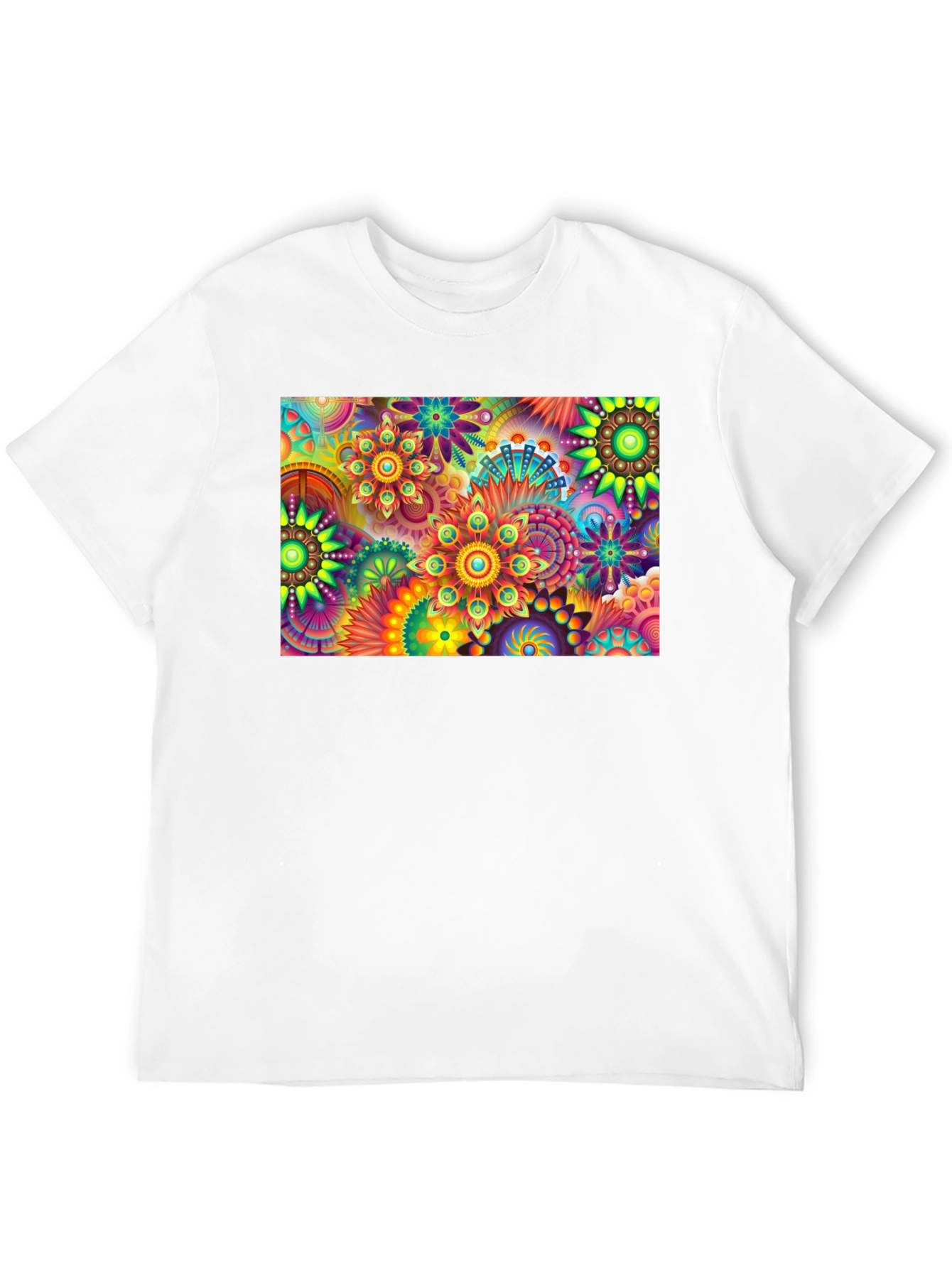 Vibrant Floral Print Black T-Shirt
