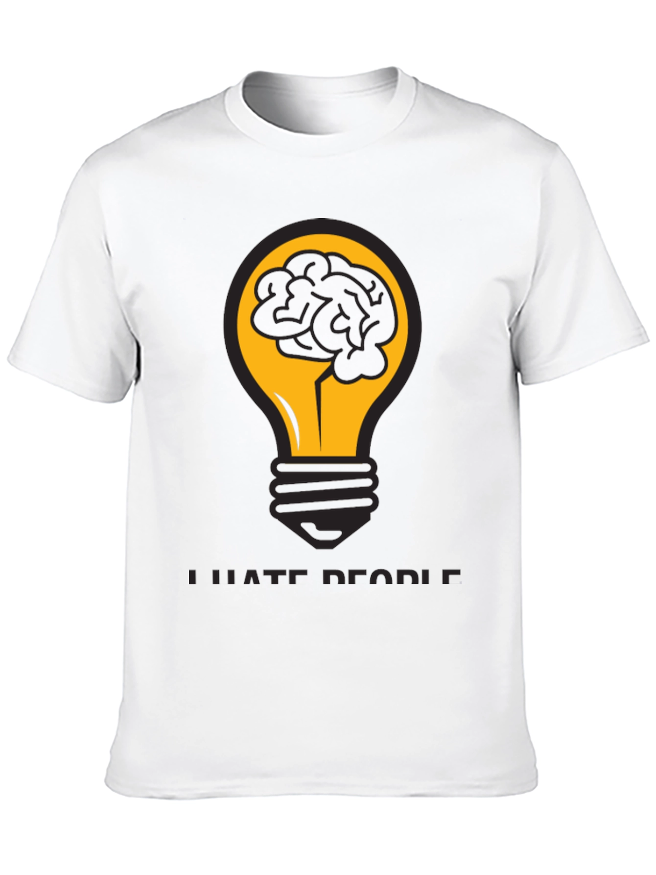 I Hate People Brain Lightbulb T-Shirt