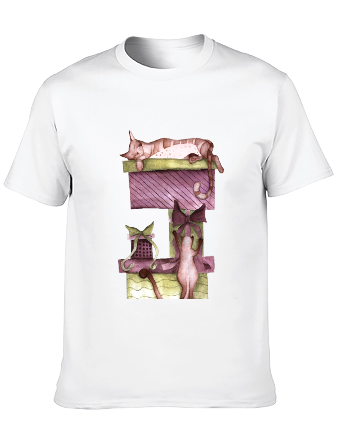 Cat Nap Stack T-Shirt - Whimsical Gift Tee