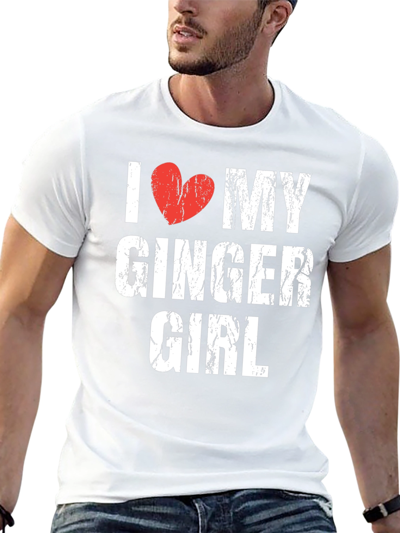 I Heart My Ginger Girl Tee - Distressed Graphic