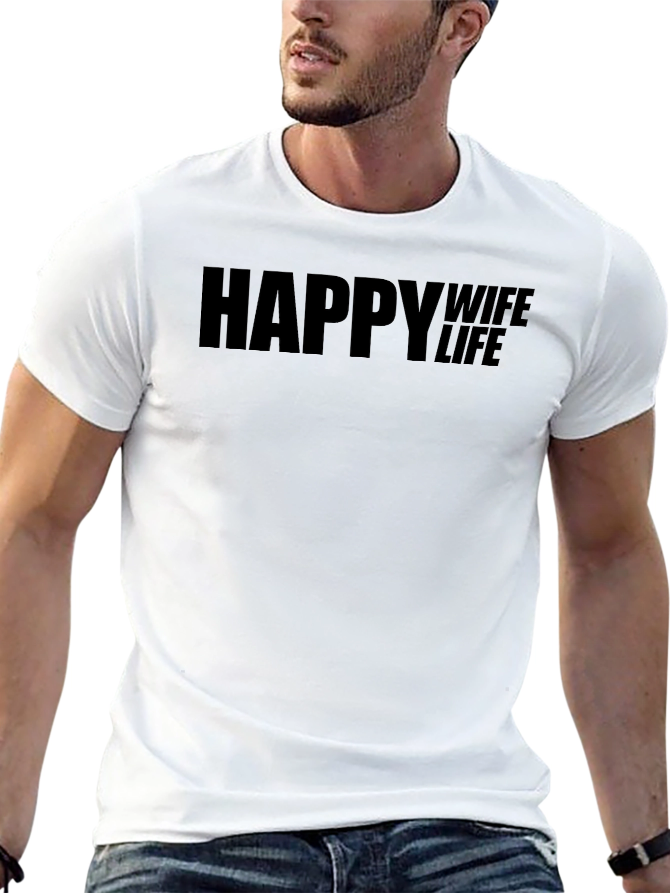 Happy Wife Happy Life Black T-Shirt