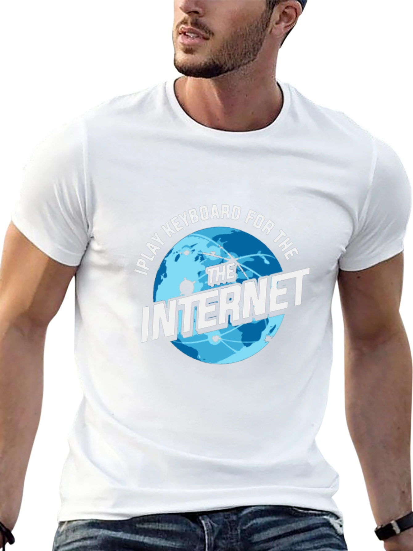 I Play Keyboard for the Internet Black T-Shirt