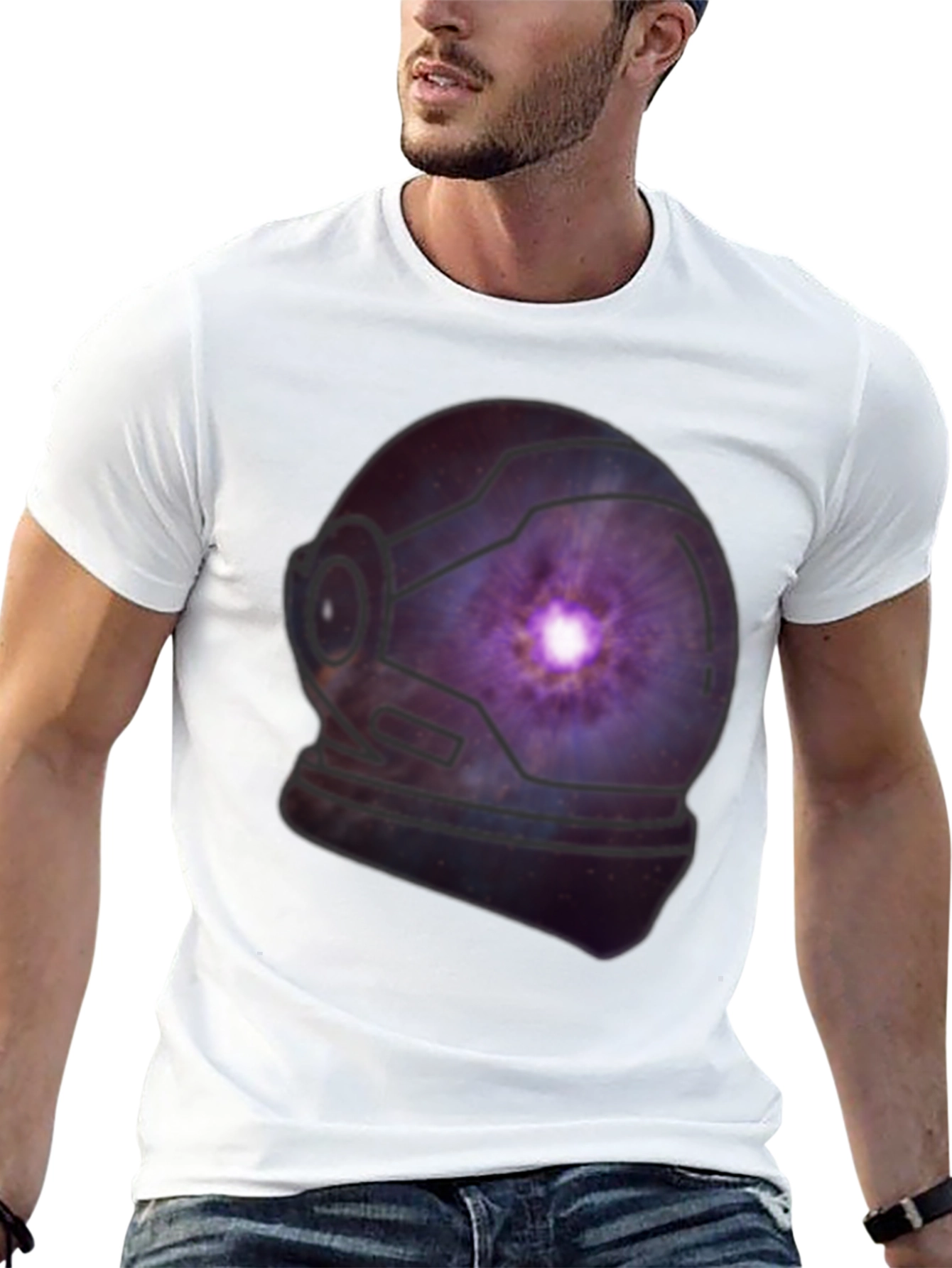 Galaxy Astronaut Helmet Graphic Tee