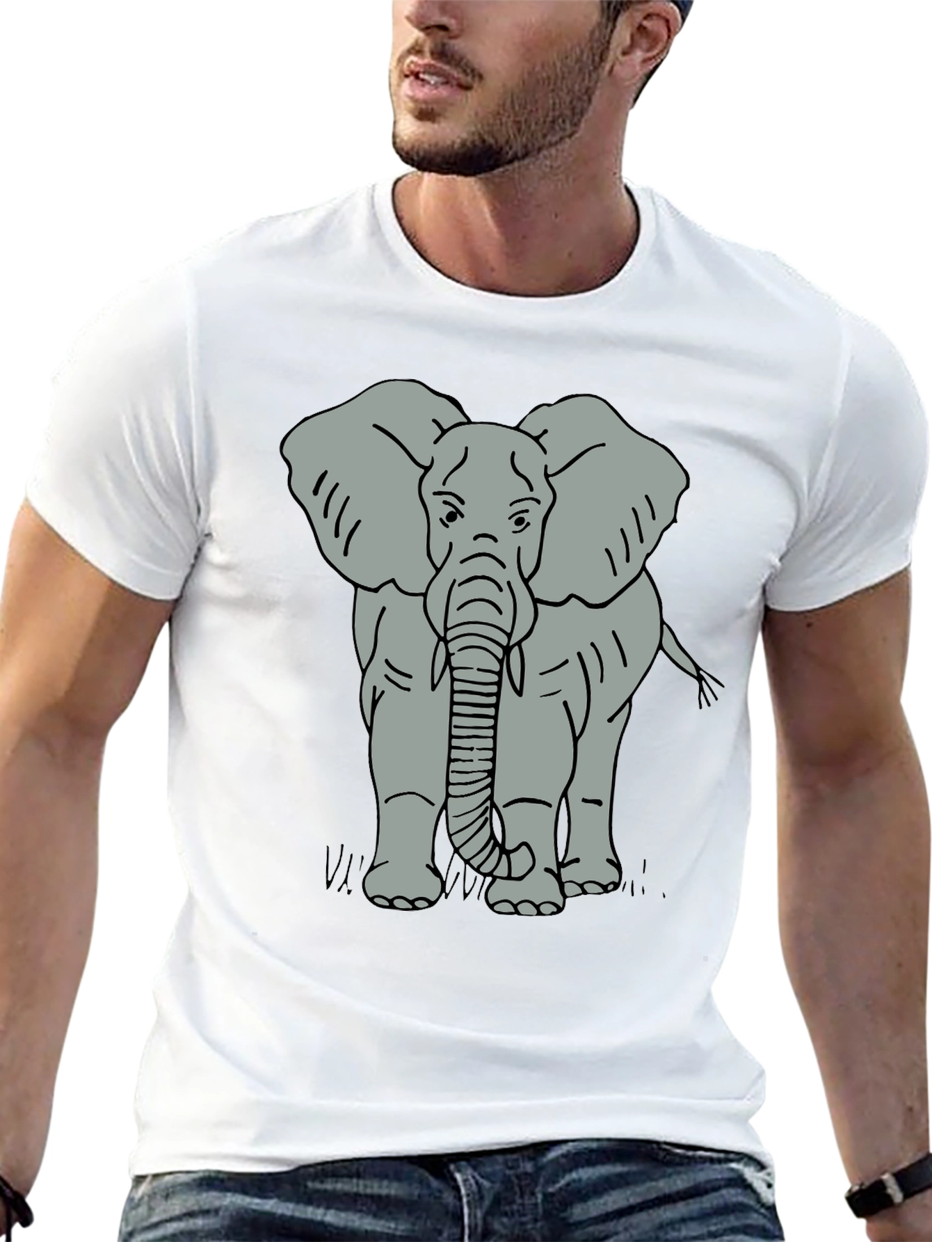 Elephant Graphic Tee - Mens Black T-Shirt