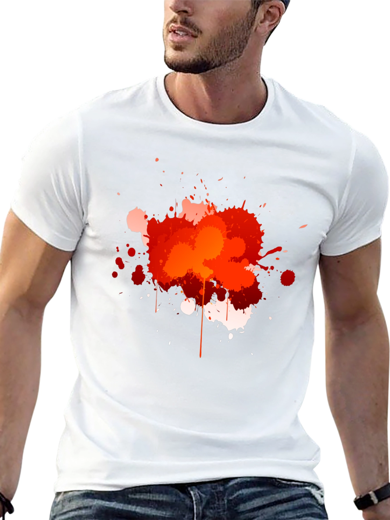Abstract Paint Splatter Graphic T-Shirt
