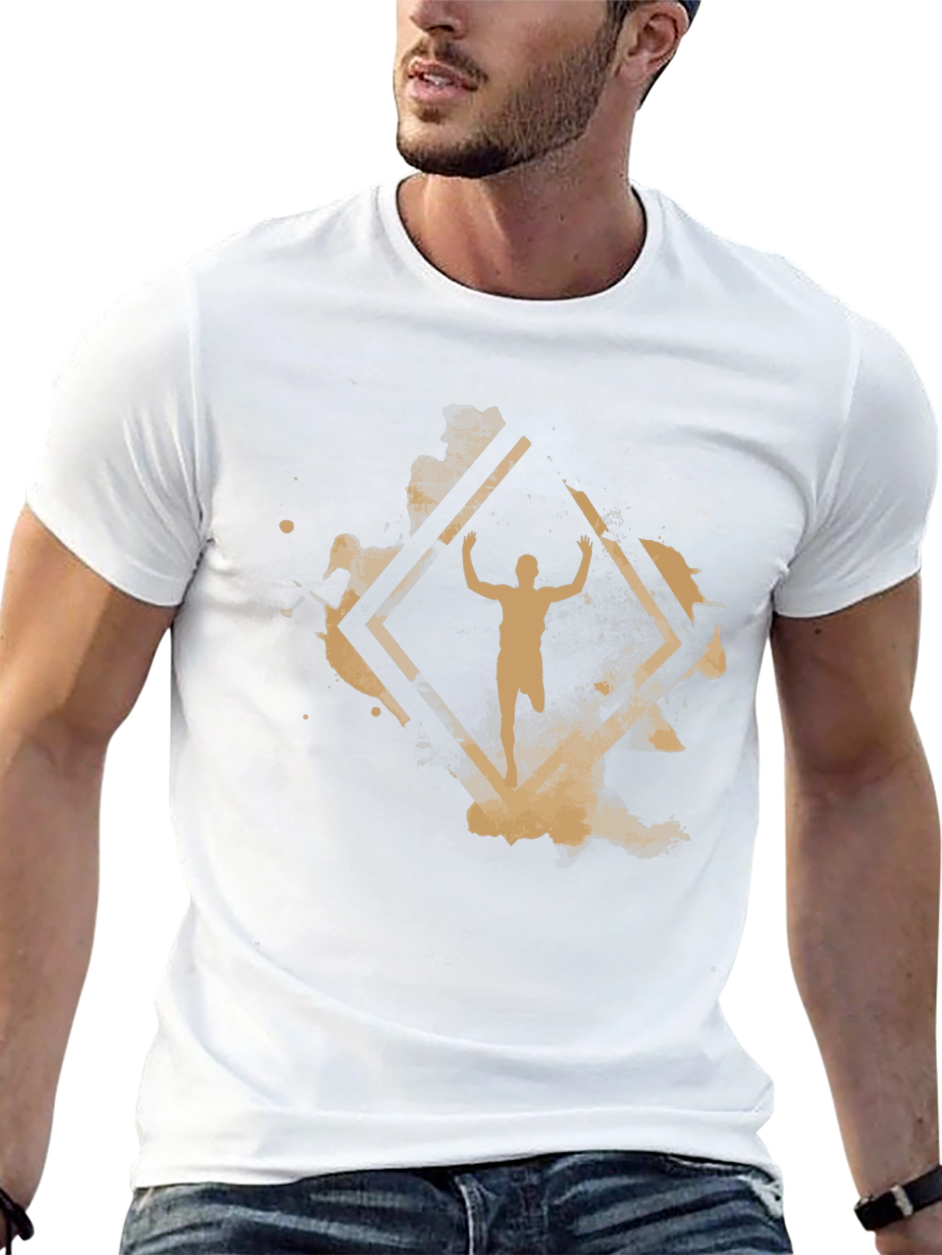 Abstract Athlete Graphic Black T-Shirt
