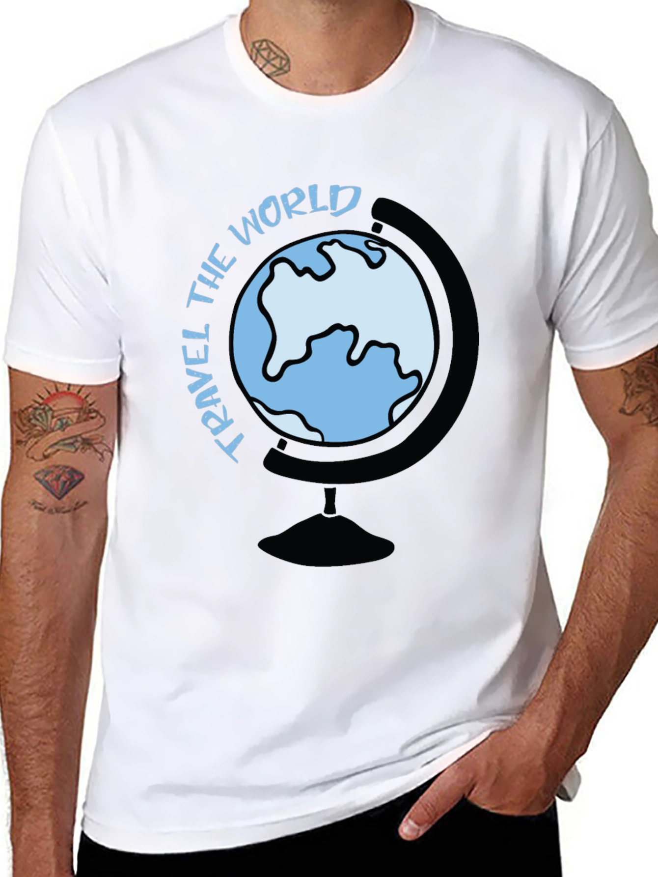 Travel the World Graphic Tee - Black